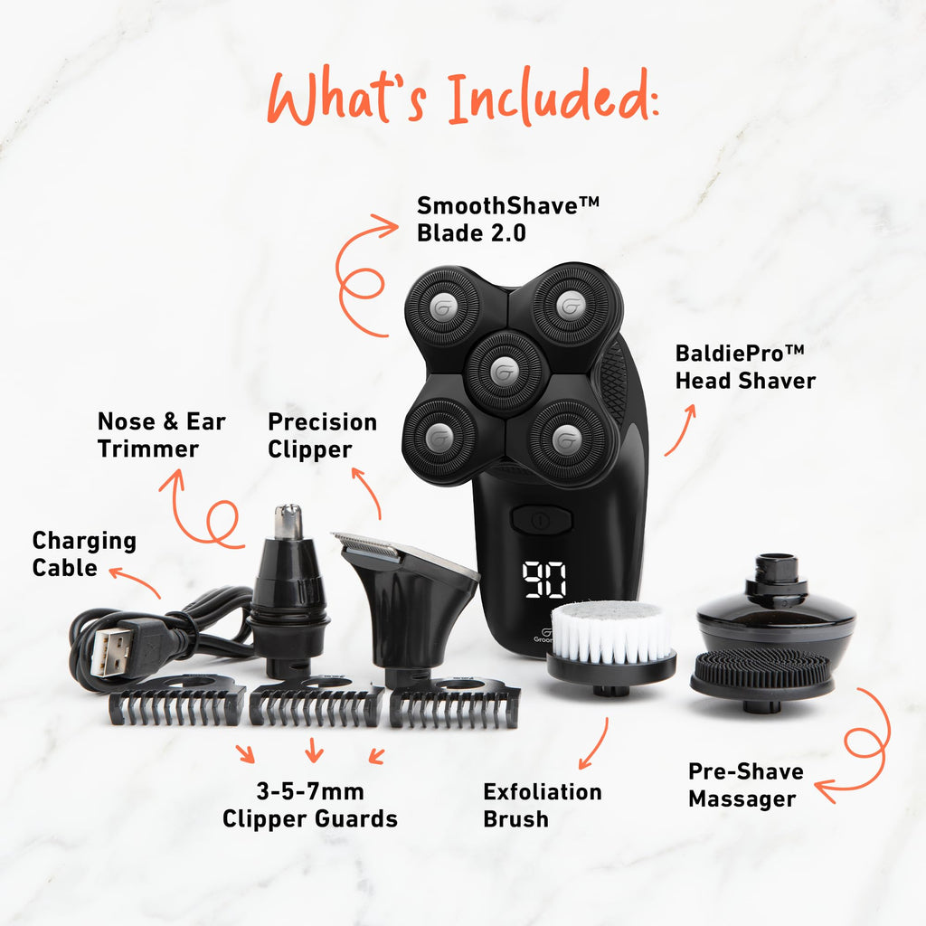 BaldiePro Blade Refill - Electric Shaver Replacement Head for BaldiePro Head Shaver - Electric Razor Replacement Blades for Bald Head and Face - Waterproof for Wet and Dry Shave