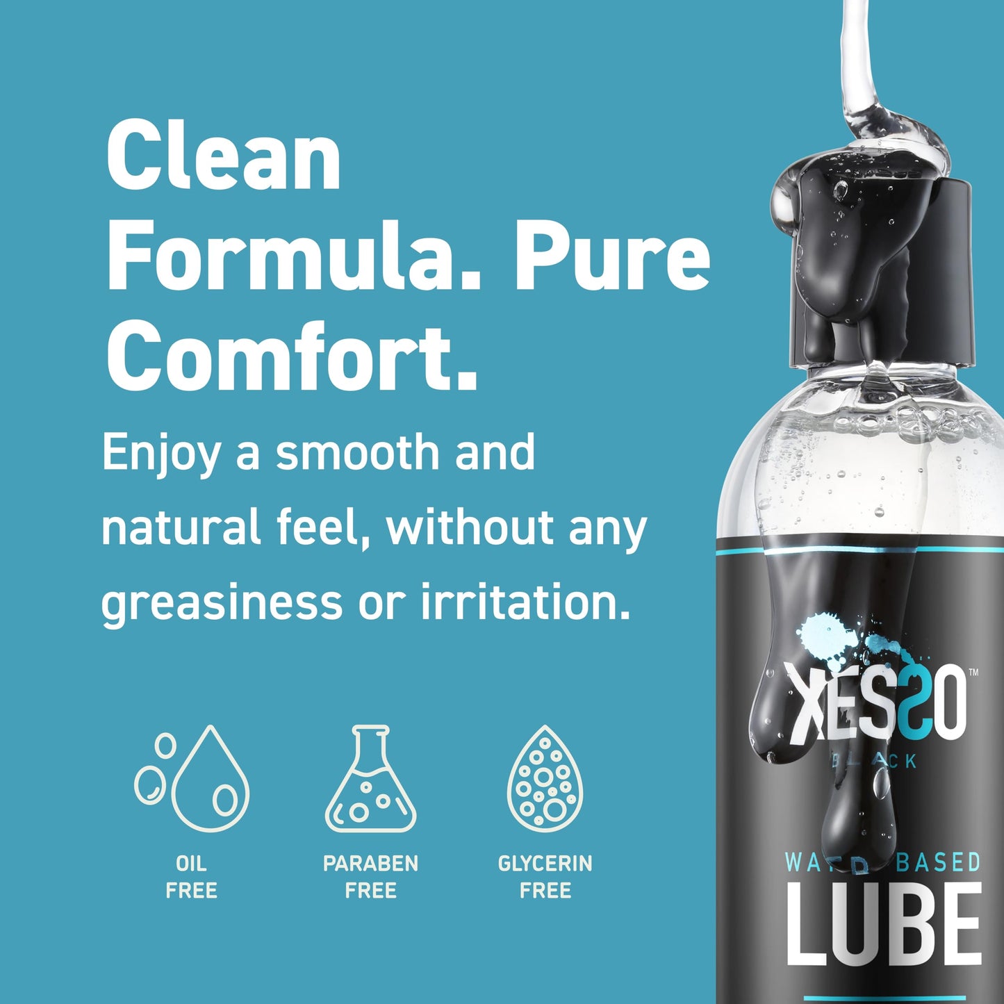XESSO Water-Based Lube, All Natural & Hypoallergenic Without Glycerin & Parabens