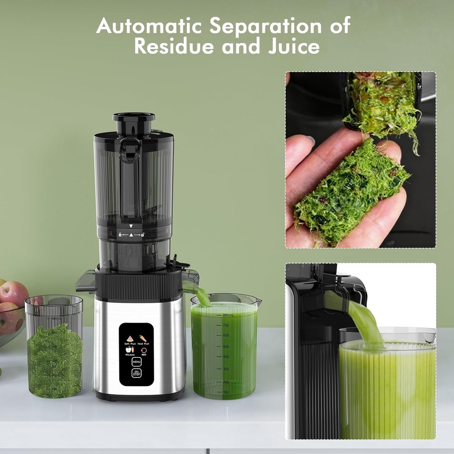 Electactic Slow Juicer Machine with 300W Pure Copper Motor