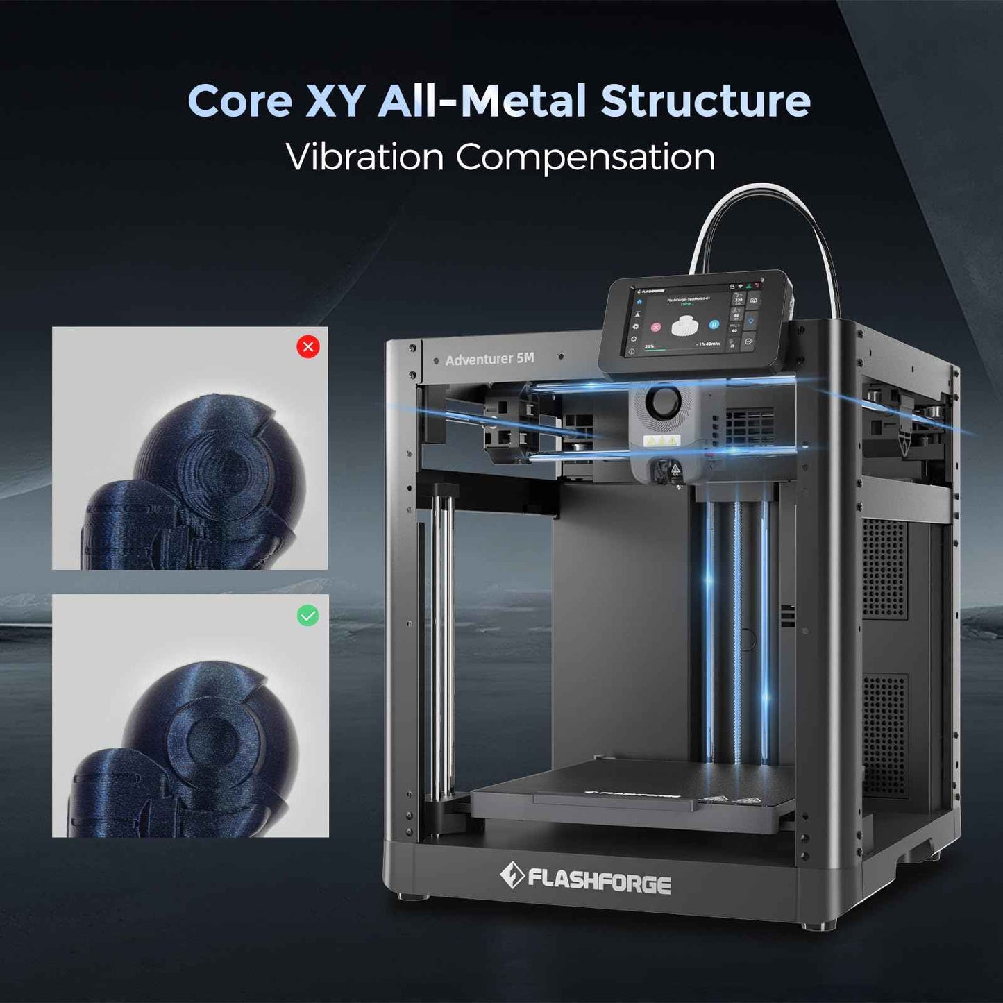 FLASHFORGE 3D Printer Adventurer Sereis Self Leveling with Quick Removable Nozzle, Built-in HD Camera, Easy to Use for Beginners