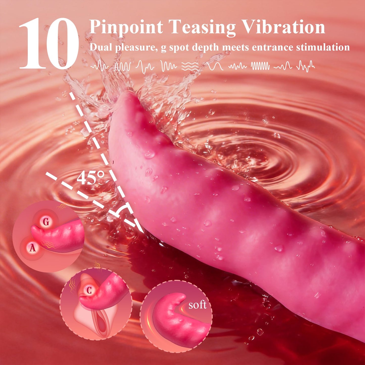 Vibrator Adult Sex Toys Dildo - Deep Wriggle Prolonged Pleasure Tongue Licking Vibrators with 10 Undulating & 10 Clit Vibration, Female G spot Nipple Toy Teasing Stimulator for Women Couple Games