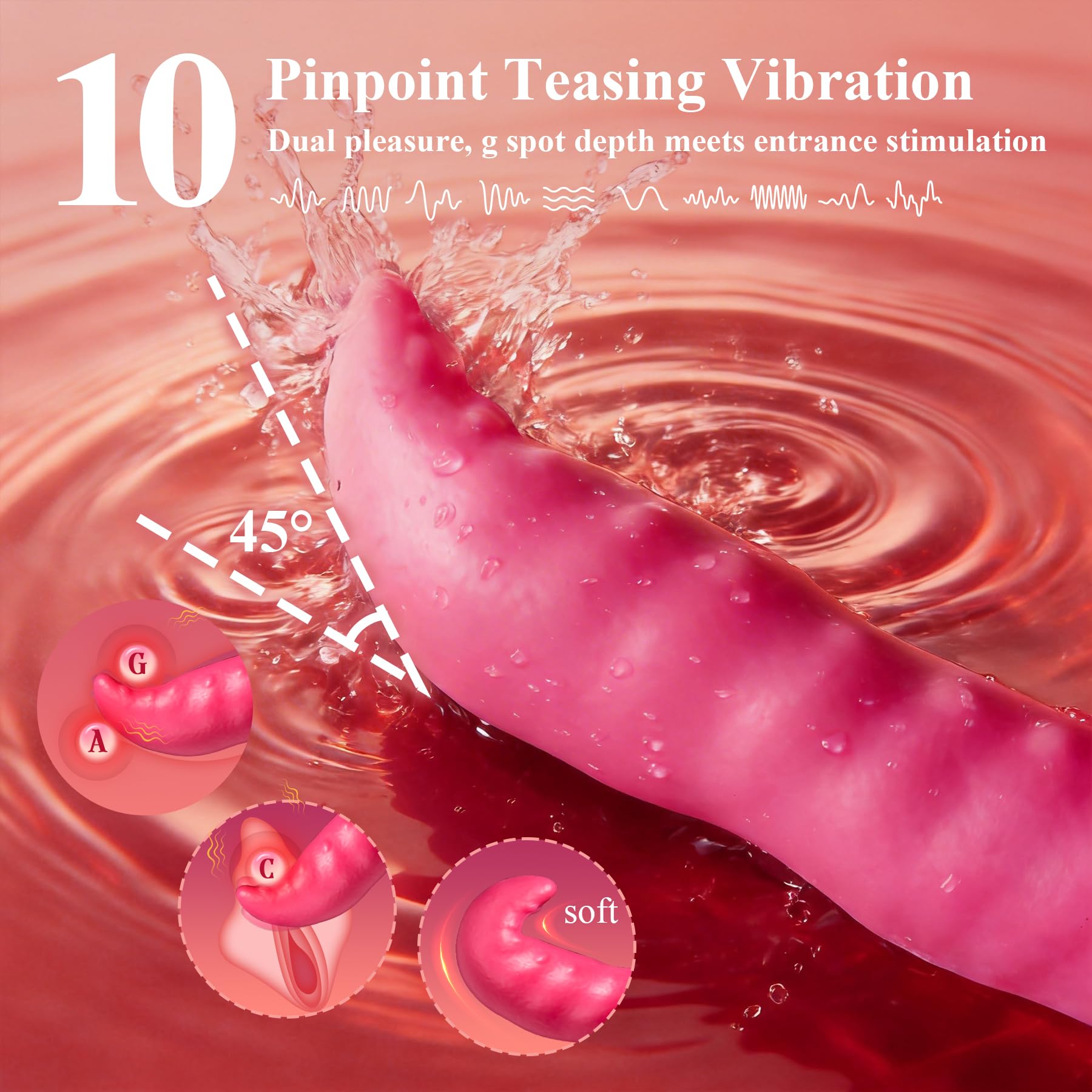 Vibrator Adult Sex Toys Dildo - Deep Wriggle Prolonged Pleasure Tongue Licking Vibrators with 10 Undulating & 10 Clit Vibration, Female G spot Nipple Toy Teasing Stimulator for Women Couple Games