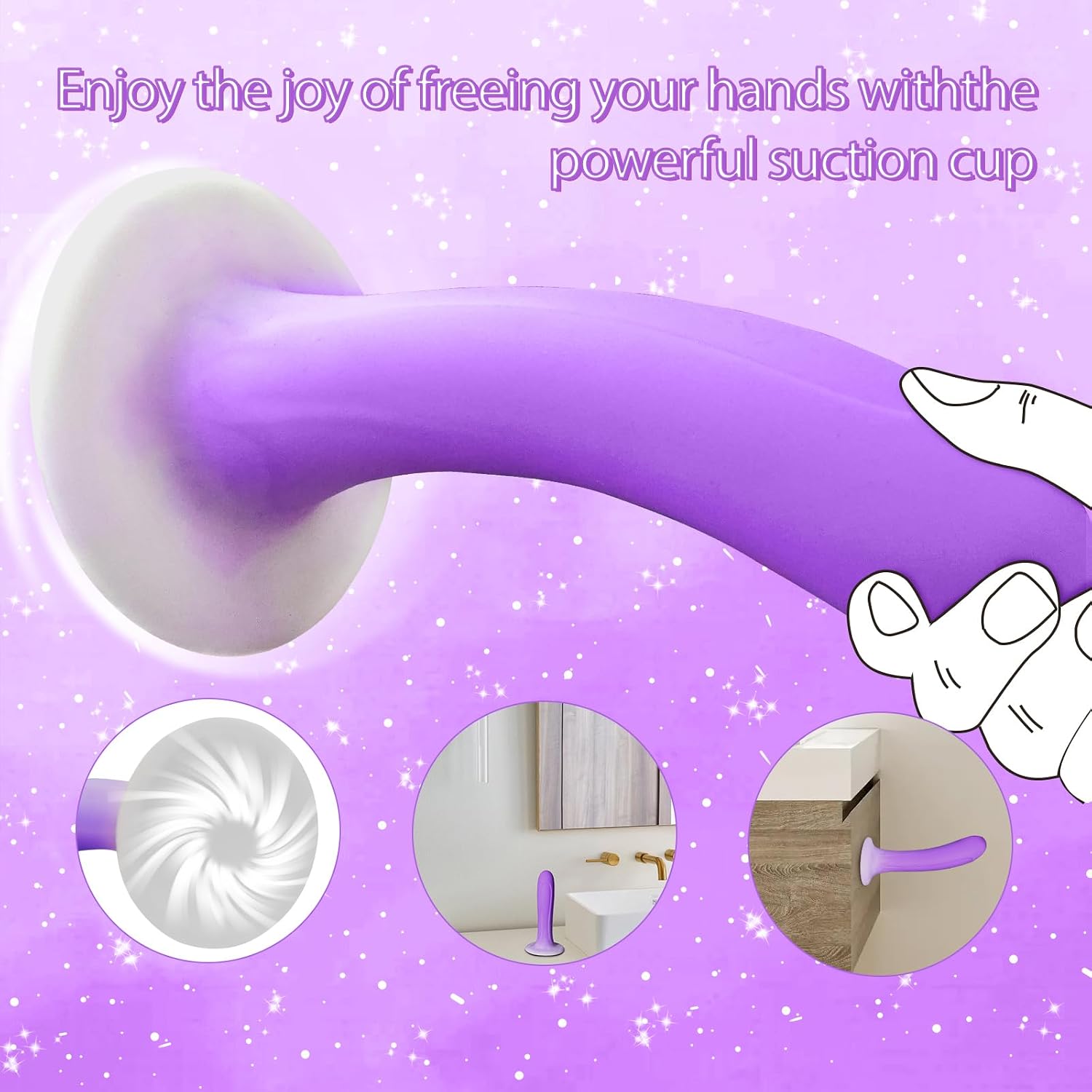 Beginner Anal Plug Anal Sex Toys,Soft Liquid Silicone Anal Dildo Trainer for Comfortable Long-Term Wear,Comfortable Curved ergonomics with Flared Suction Cup Base,Women Men Adult Sex Toys (Purple)
