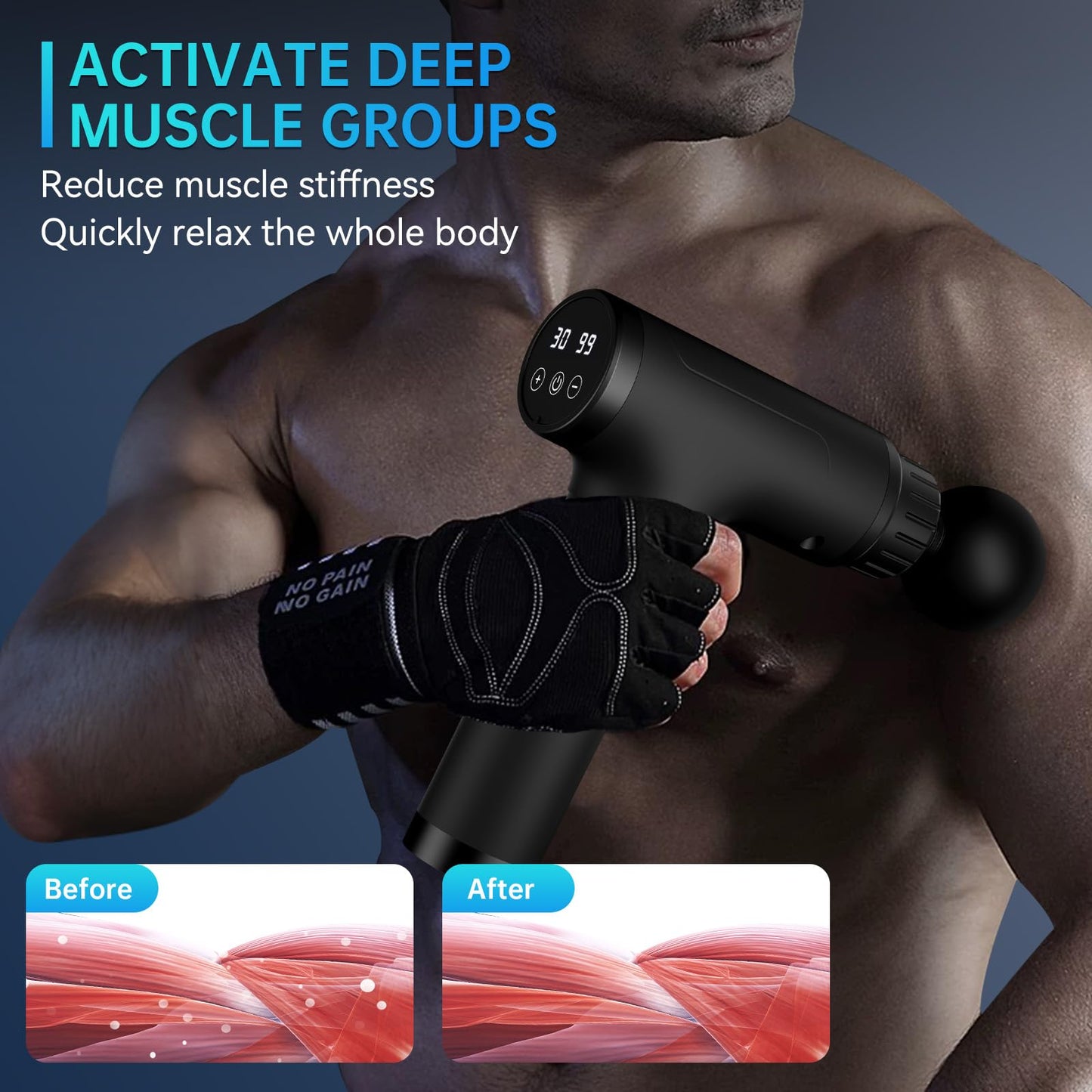 Gvber Massage Gun Deep Tissue，6 Attachments