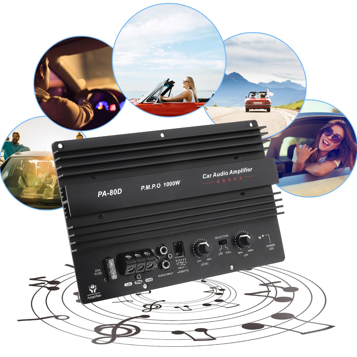DriSentri Car Amp Board, Car Audio Amplifier Board, 1000W High Power Amplifier Amp Board Powerful Bass Sub woofer Board 12V