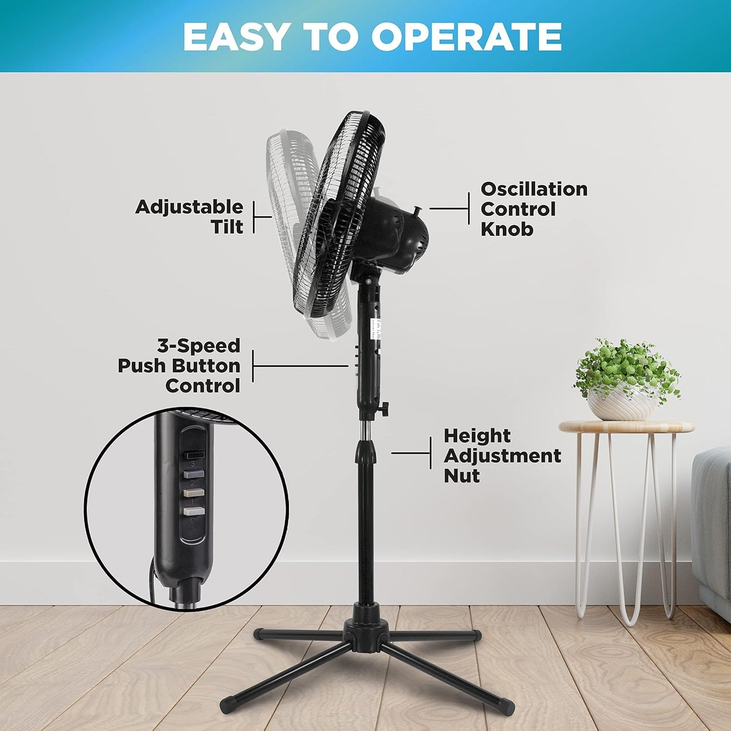 Comfort Zone Pedestal Fan