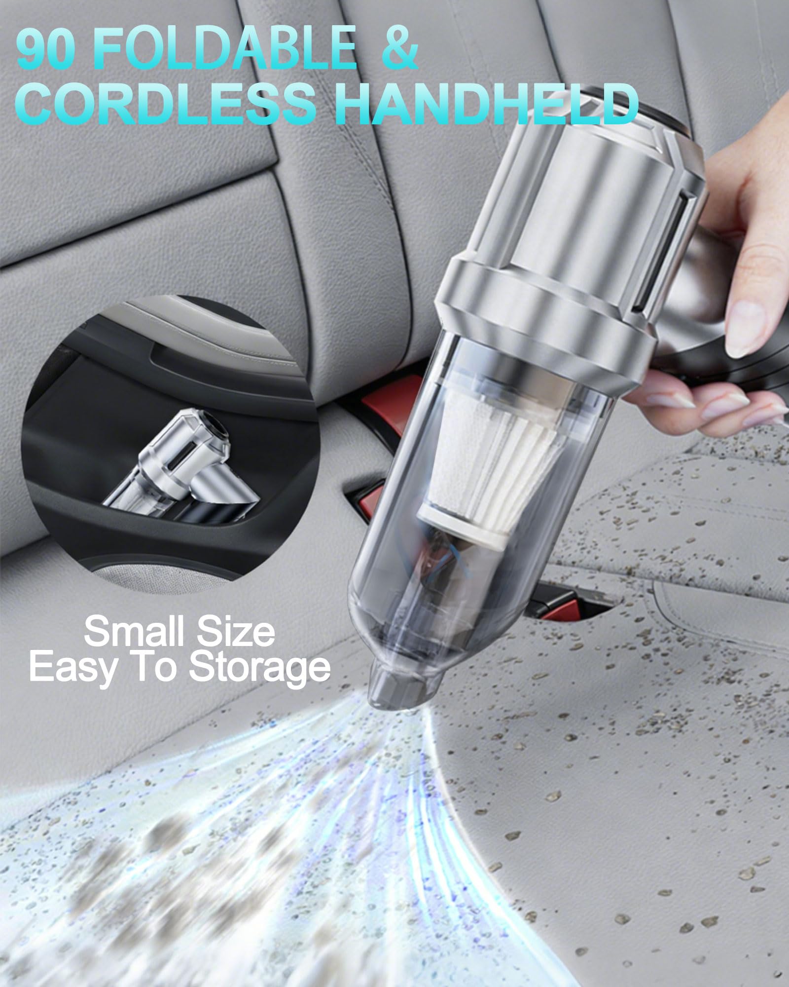 houscly Car Vacuum Portable Cordless 20000PA