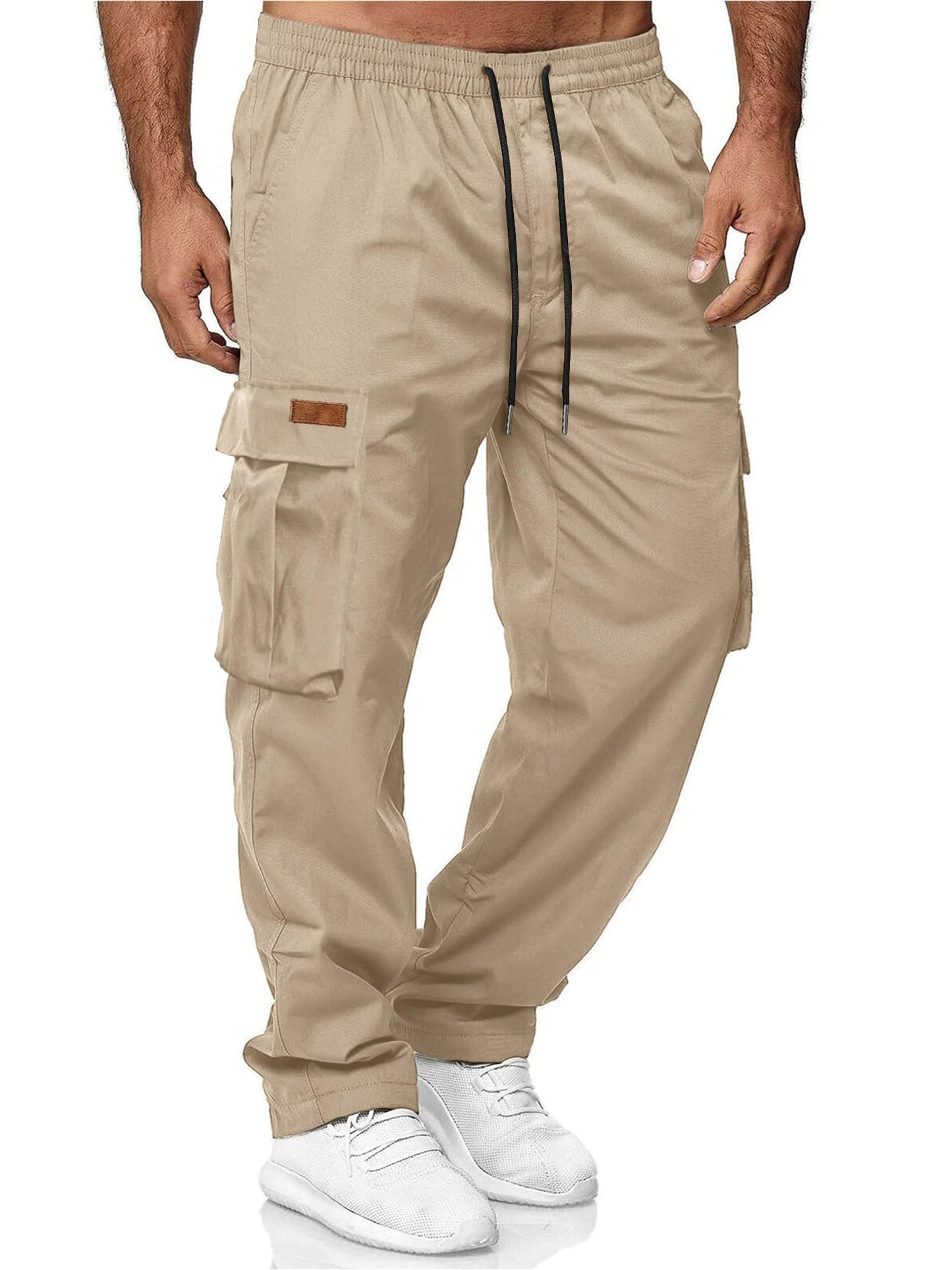 HOTake Men's Casual Cargo Sweatpants Waist Drawstring Joggers Hiking Tactical Pants for Men with Pockets