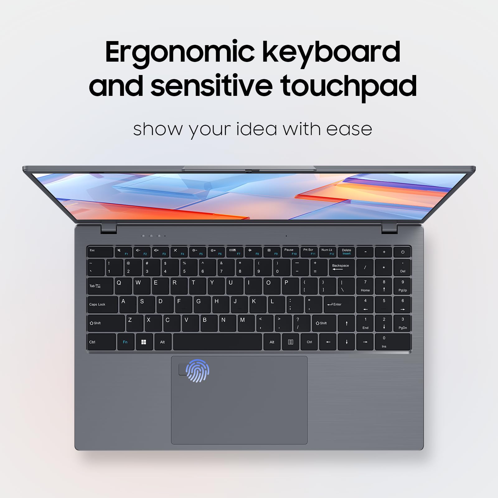 INHONLAP Laptop Computer, 1TB SSD, 12GB RAM Laptops, Quad Core N95 Processor, 15.6" FHD IPS Display, Laptop Support Fingerprint, WiFi 5, BT 5.0, USB-C, HDMI, Black