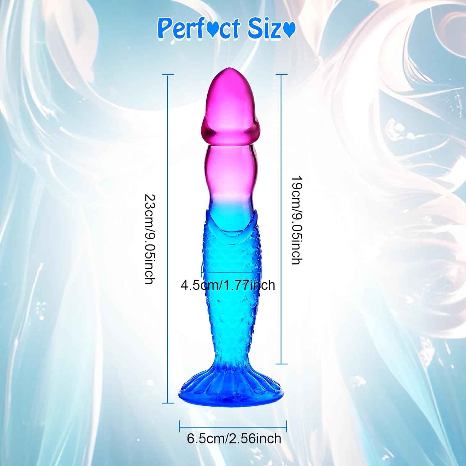 ZUTIN 9in Realistic Fantasy Dragon Scale Suction Dildo Clear