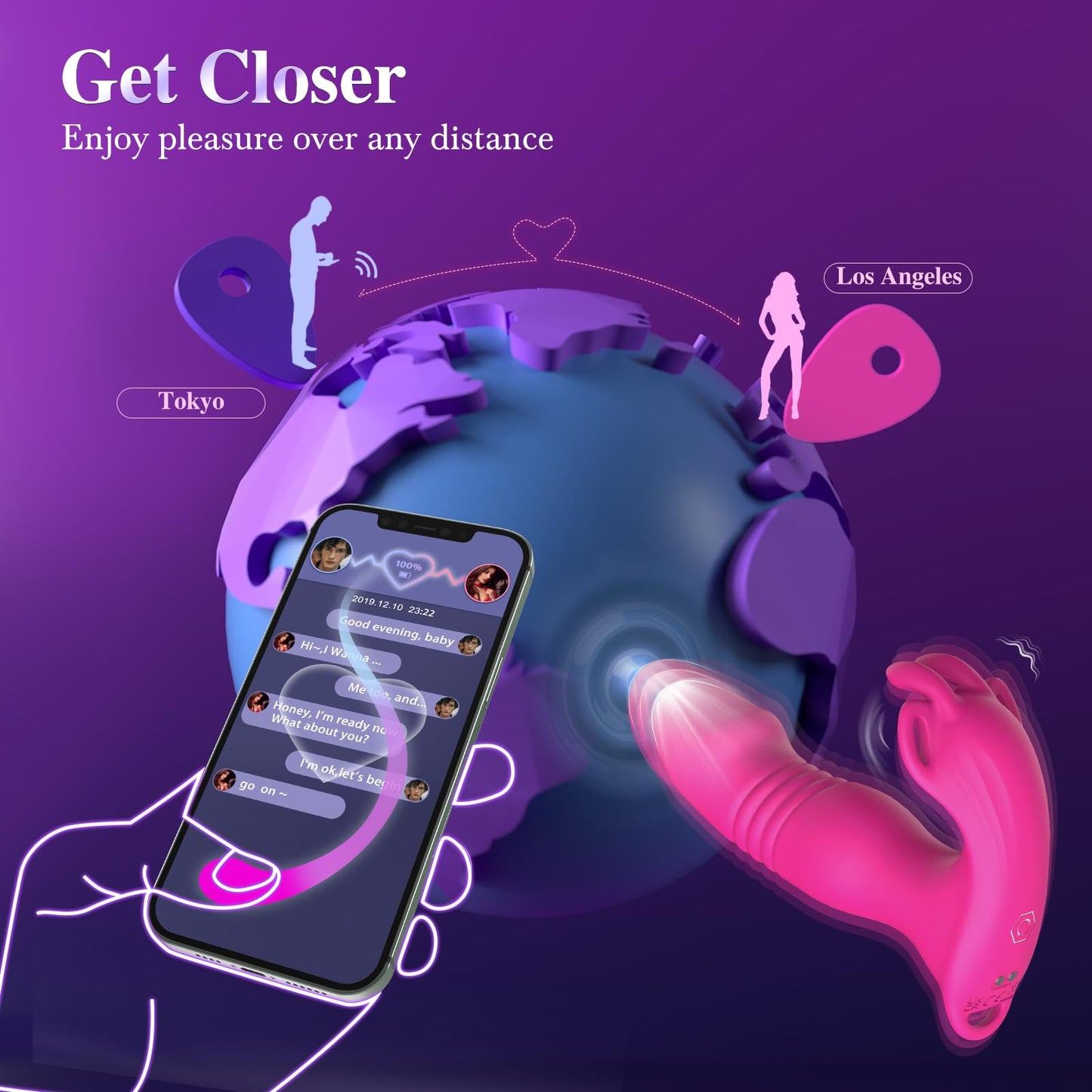 Wearable Vibrator Sex Toys Women Adult Toy 3IN1 App G Spot Vibrator Dildo Machine Female Sex Toy for Couples Thrusting Dildo Vibrators Sex Swing Vibrating Panties Adult Sex Toys & Games