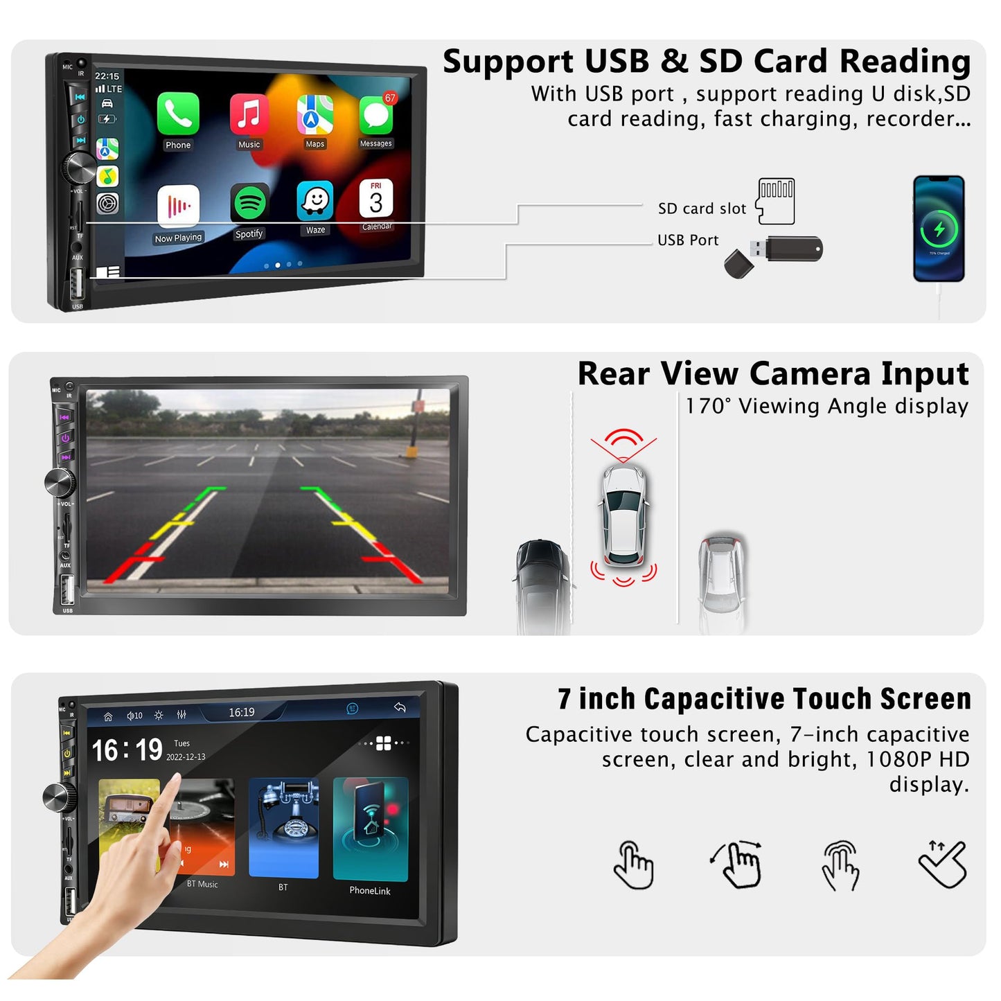 7inch Wireless Carplay Stereo