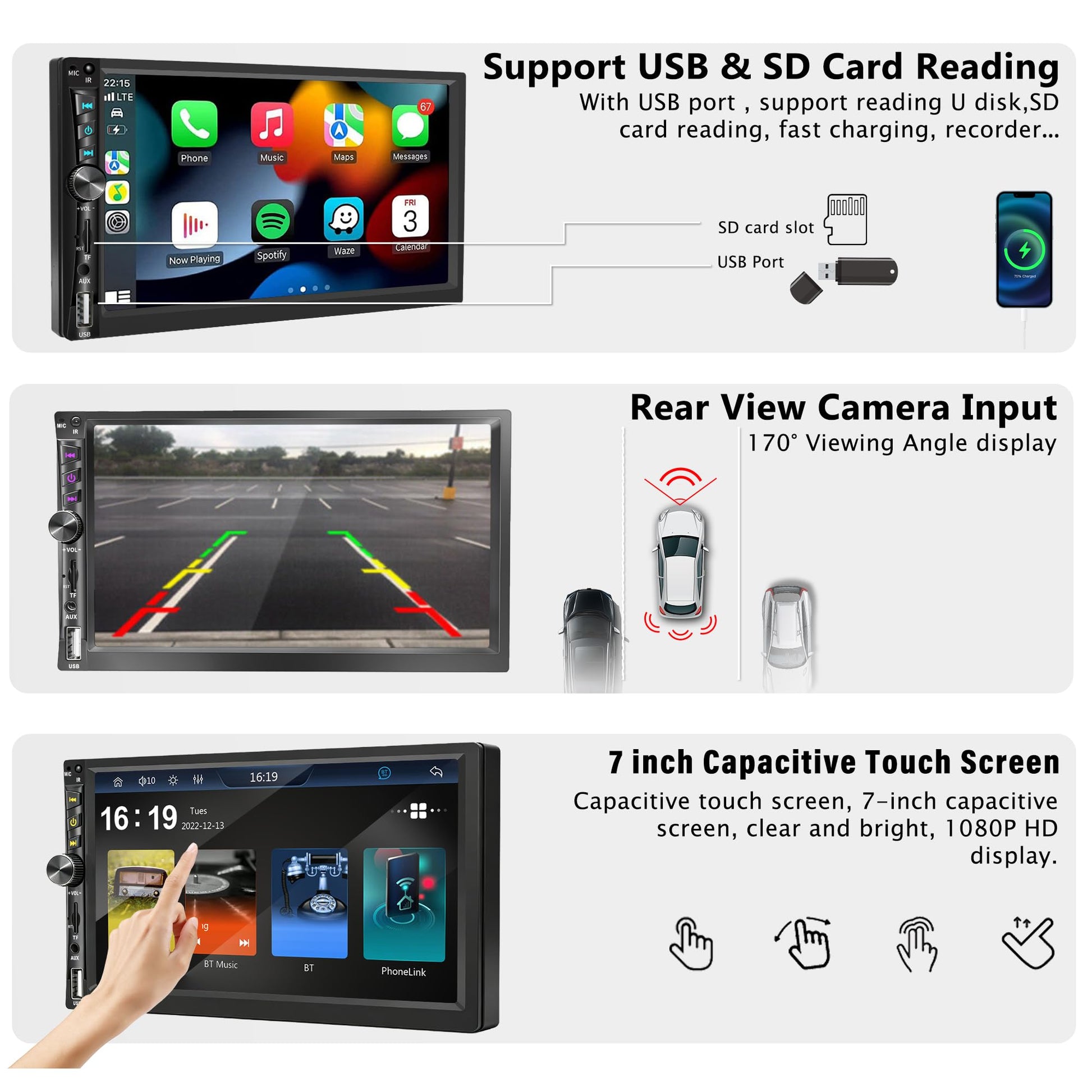 7inch Wireless Carplay Stereo