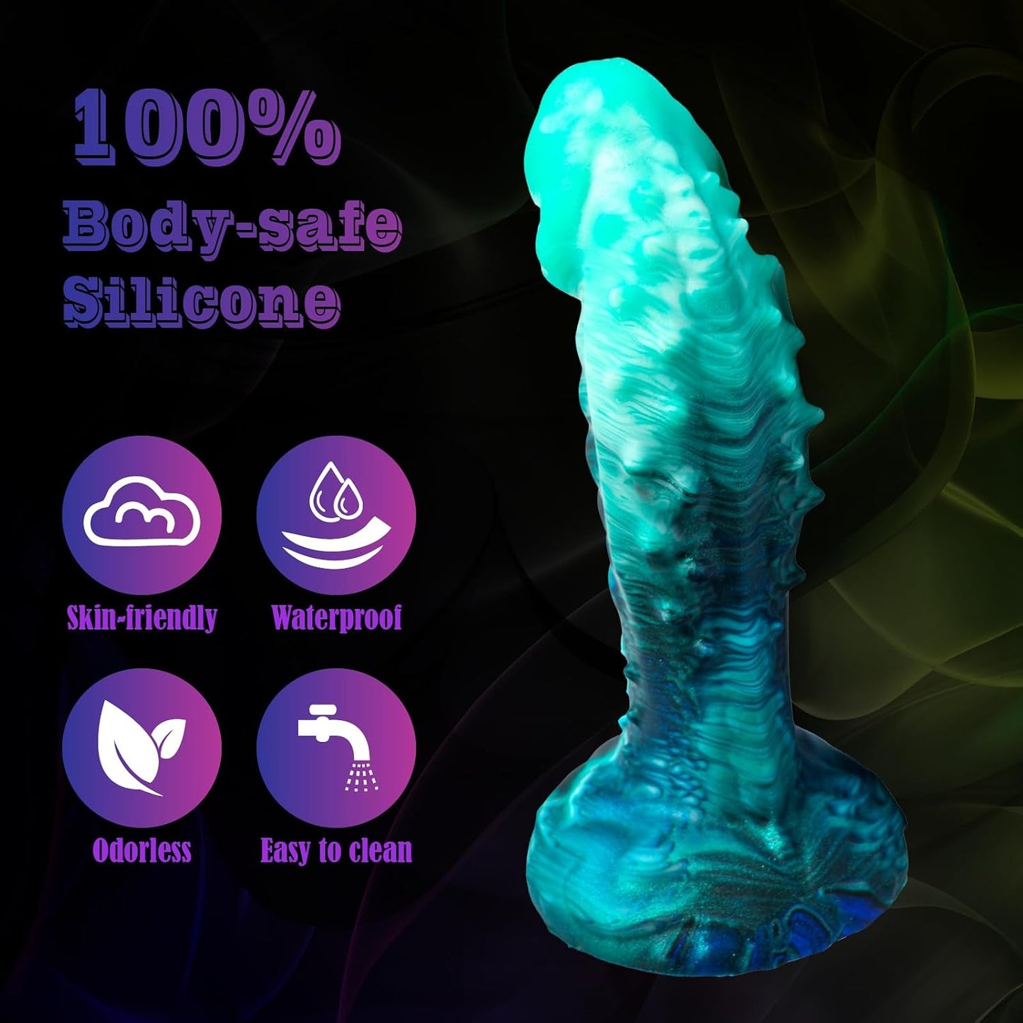 7.67 Inch Dragon Dildo - Monster Big Dildo for Women & Men, Fantasy Sex Toy with Suction Cup & Textured Shaft, Ultra-Realistic Silicone, G-Spot & Anal Play