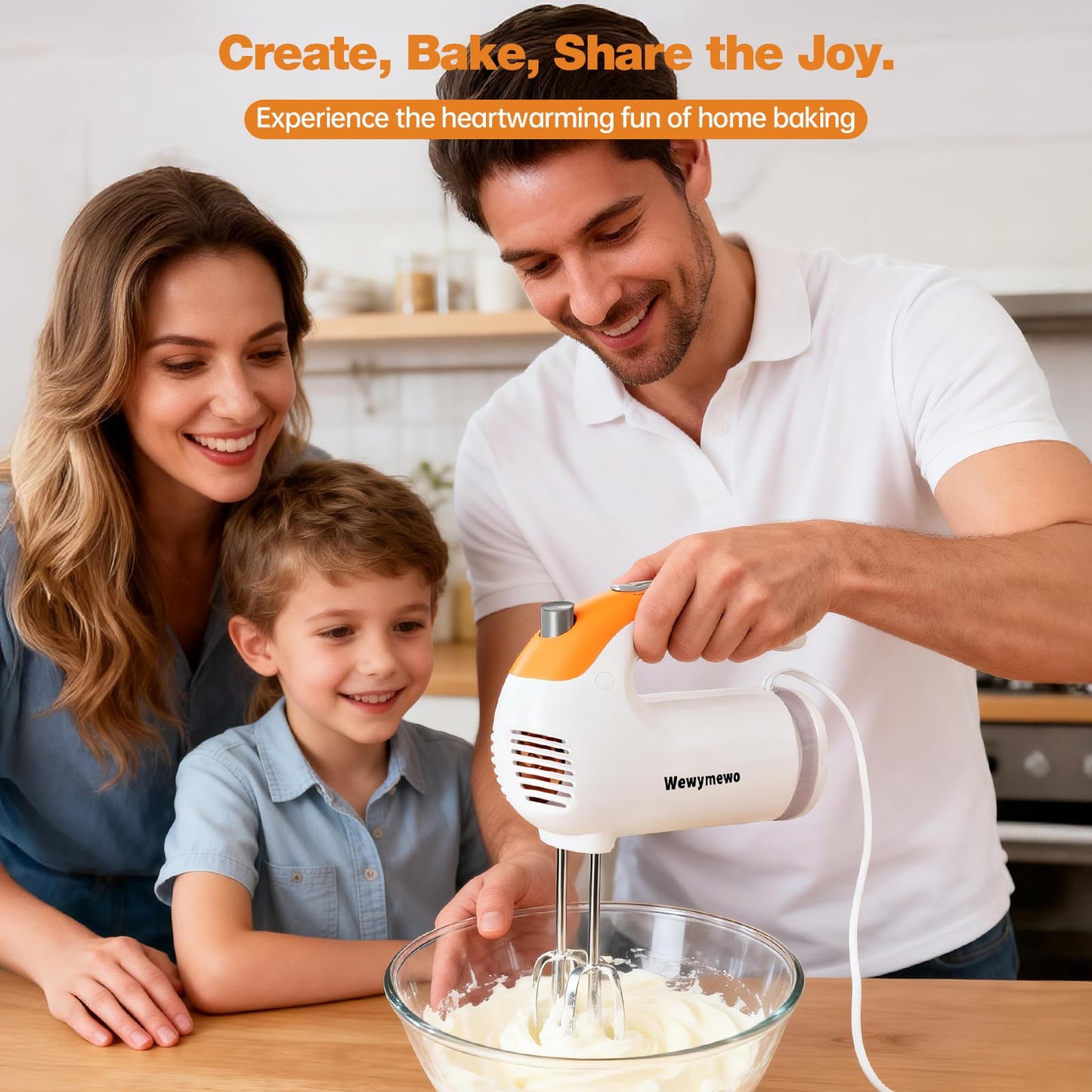 300W 5-Speed Electric Hand Mixer– Ideal for Baking, Whipping Eggs & Cookie Dough