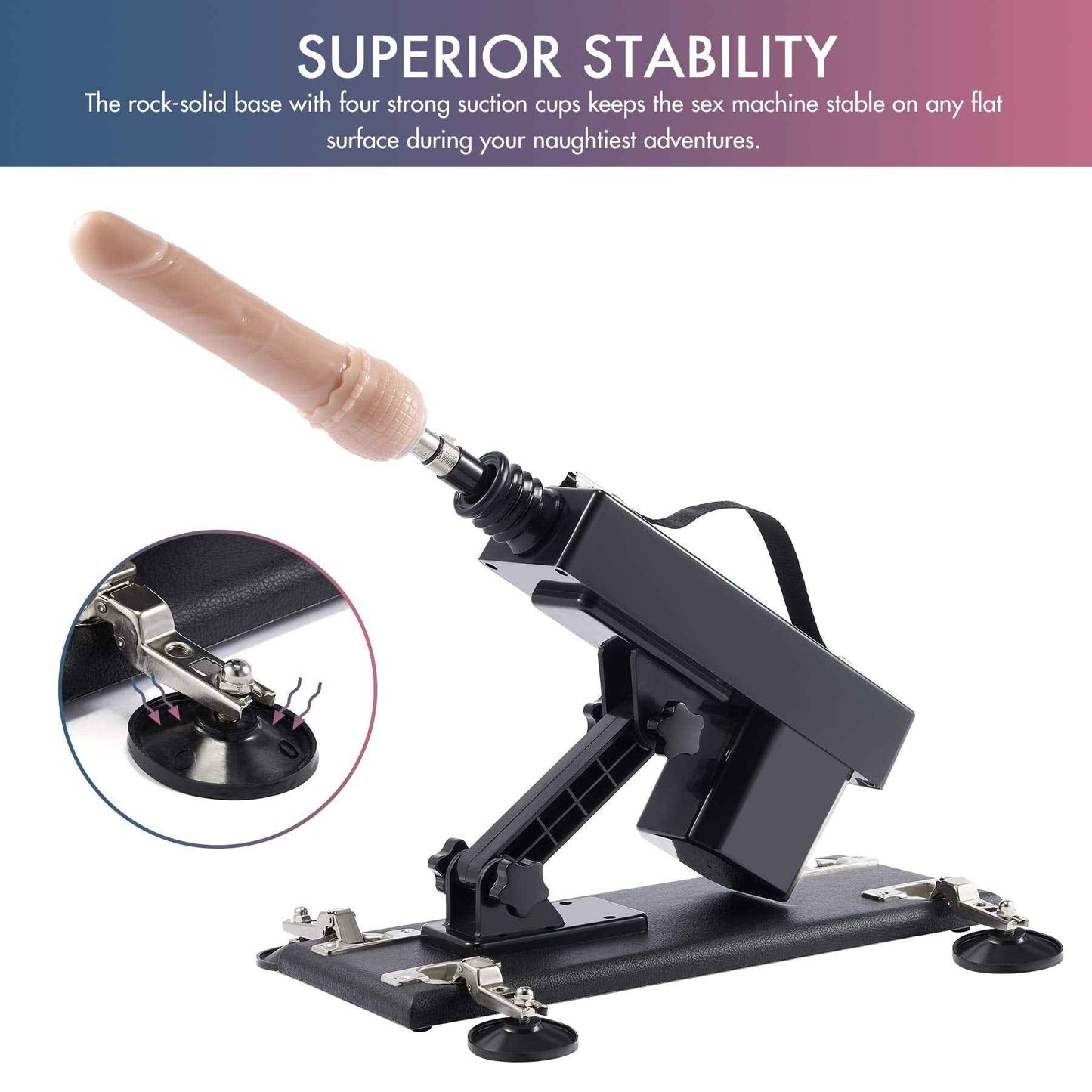 SENSUA Sex Gadgets: Thrusting Fucking Device for Men and Women, Adjustable Automatic Vaginal Anal Massage Pumping Gun with 6 Attachments for Singles and Couples