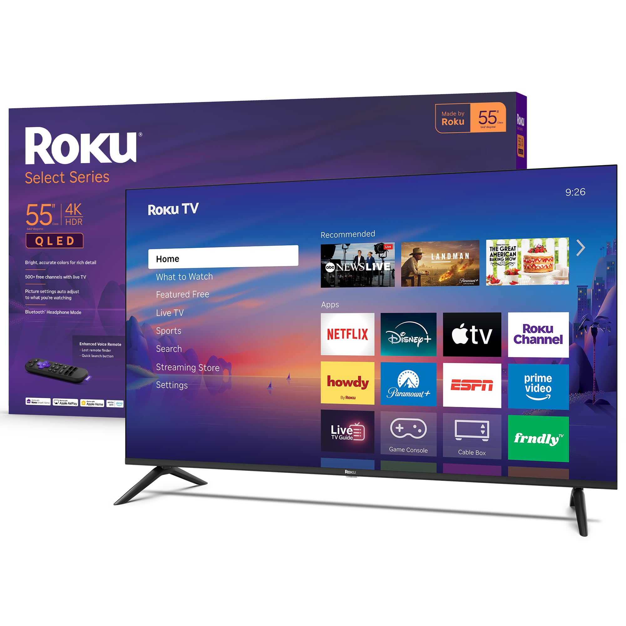 Roku Smart TV 2025 – RokuTV with Enhanced Voice Remote – Flat Screen LED Television with Wi-Fi for Streaming Live Local News, Sports, Family Entertainment