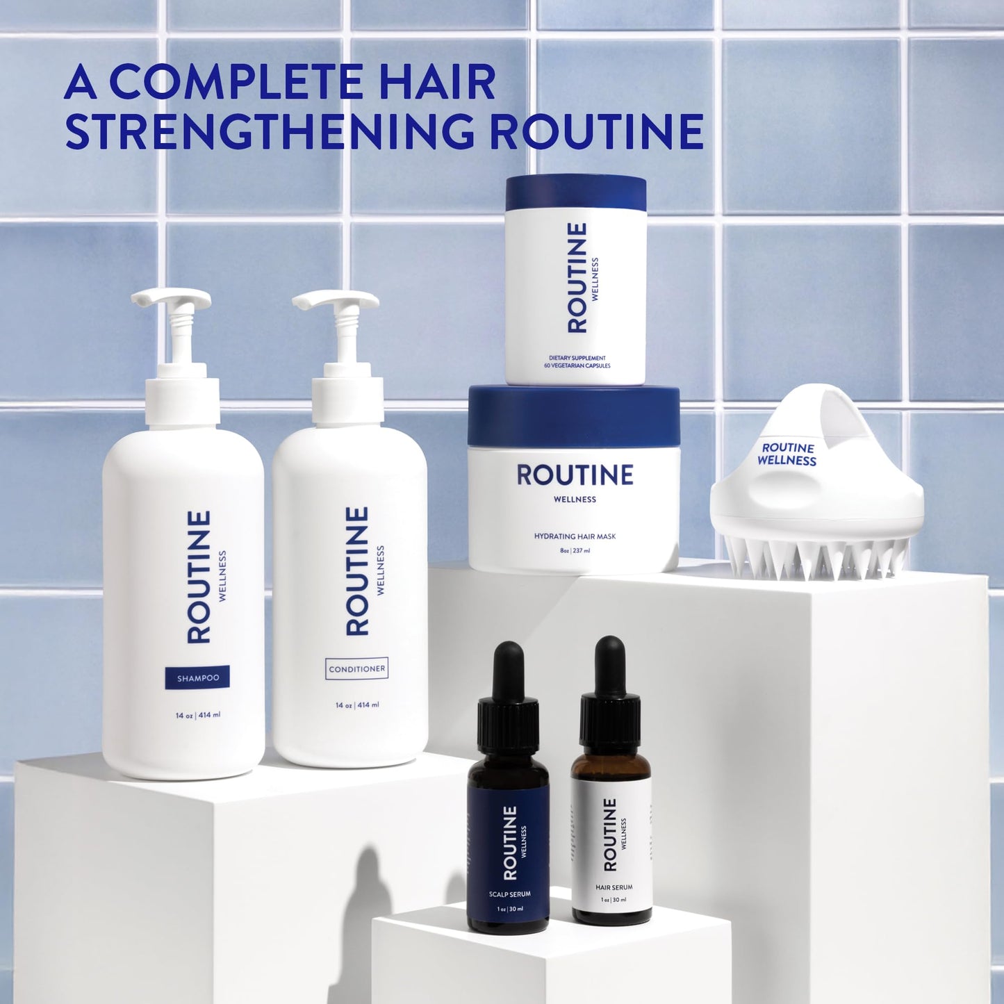 Routine Wellness Anti-Thinning Shampoo and Conditioner Set for Thinning Hair - Biotin DHT Blocker Women & Men - Color Safe Shampoo for Hair Loss & Healthier Hair - Set