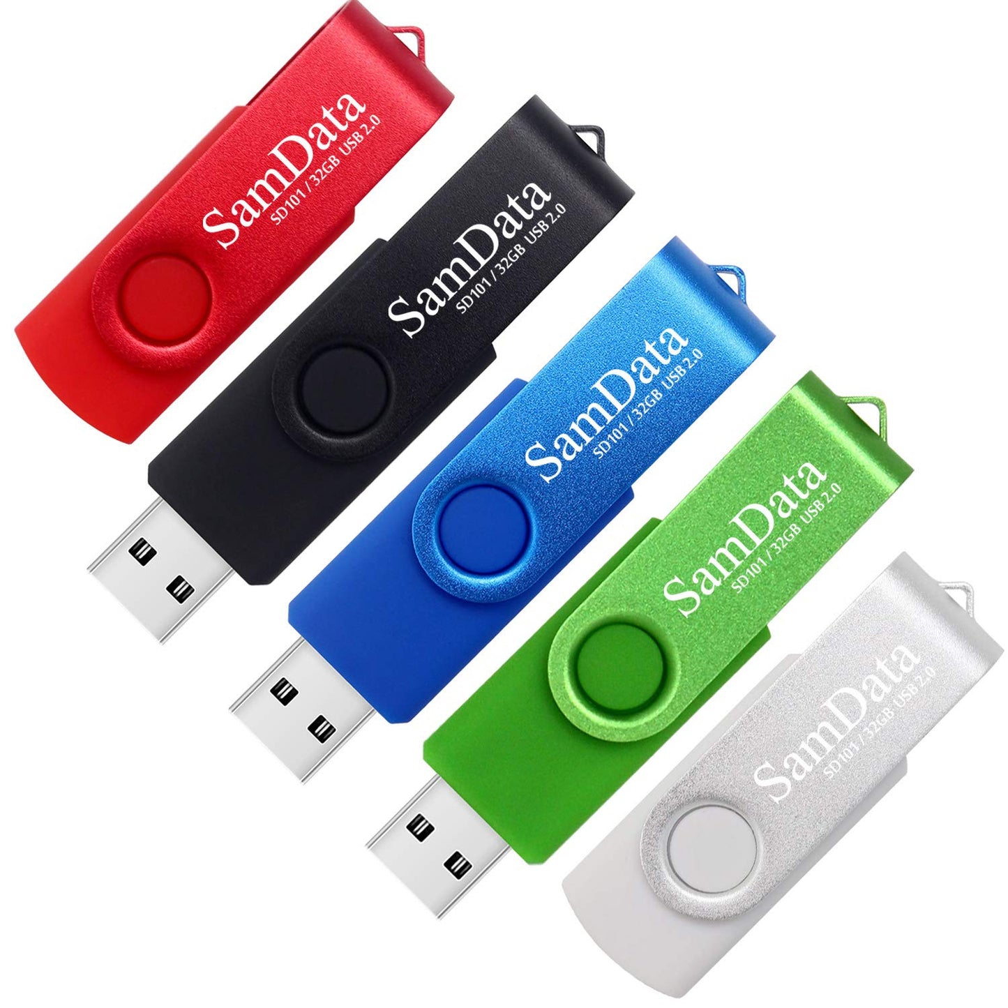 SamData 16GB USB Flash Drives 5 Pack 16GB Thumb Drives Memory Stick Jump Drive with LED Light for Storage and Backup