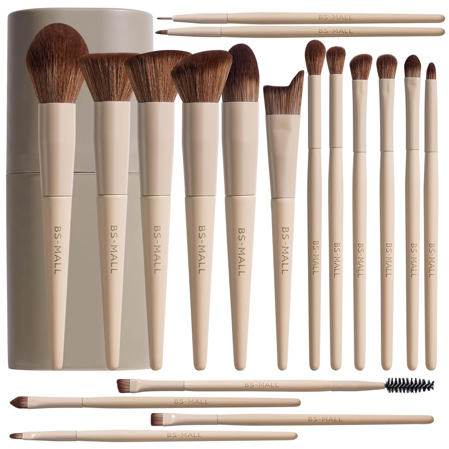 BS-MALL Makeup Brush Set 18 Pcs Premium Synthetic Foundation Powder Concealers Eye shadows Blush Makeup Brushes with black case