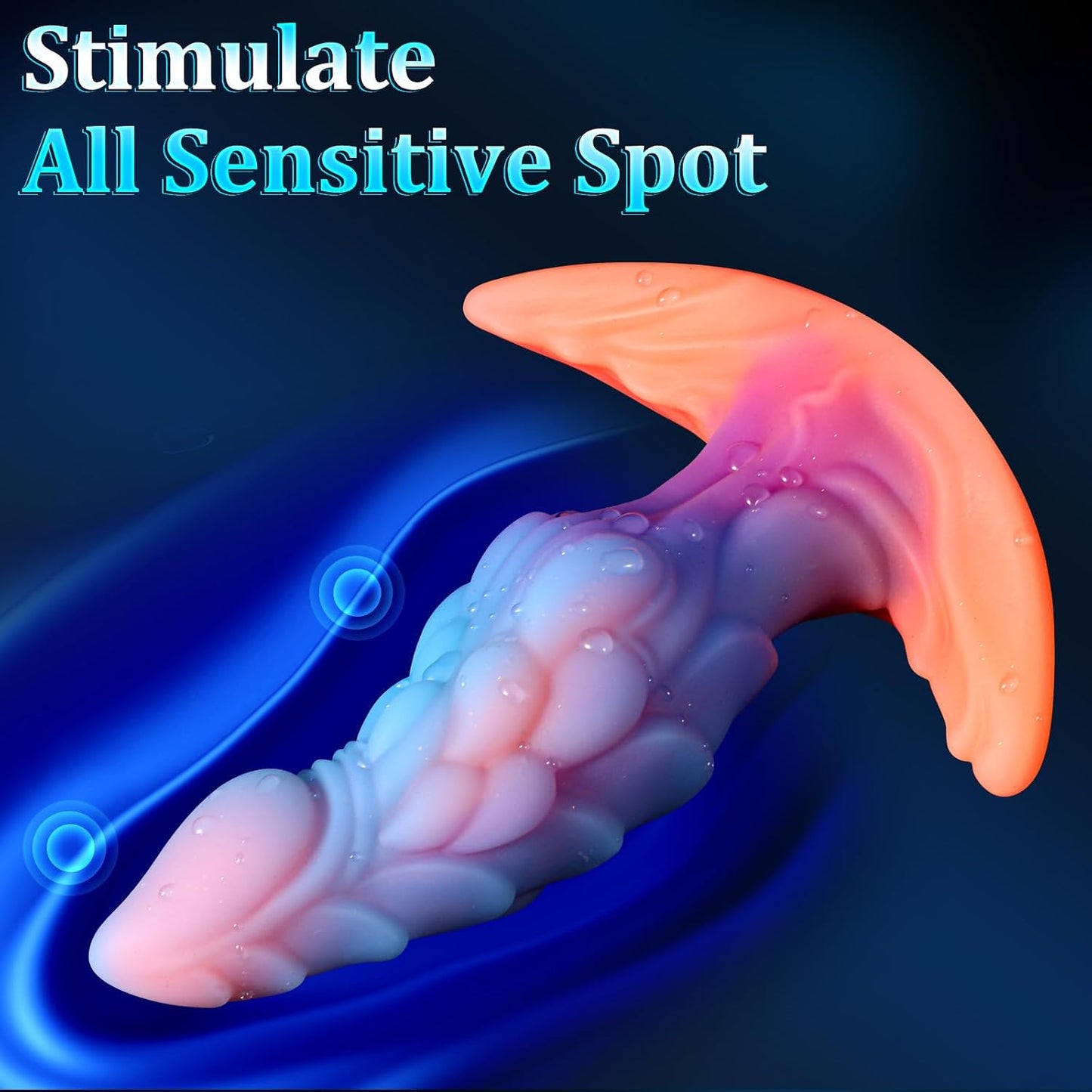 Anal Plug Glow in The Dark Wearable Butt Plug Silicone Dragon Anal Dilator Trainer Fantasy Prostate Massager G-spot Sex Toy for Couples Men Women Masturbation (S)