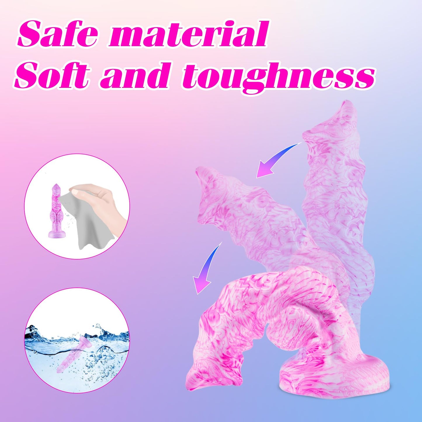 6.65 Inch Monster Dildo, Small Anal Silicone Dildo with Strong Suction Cup