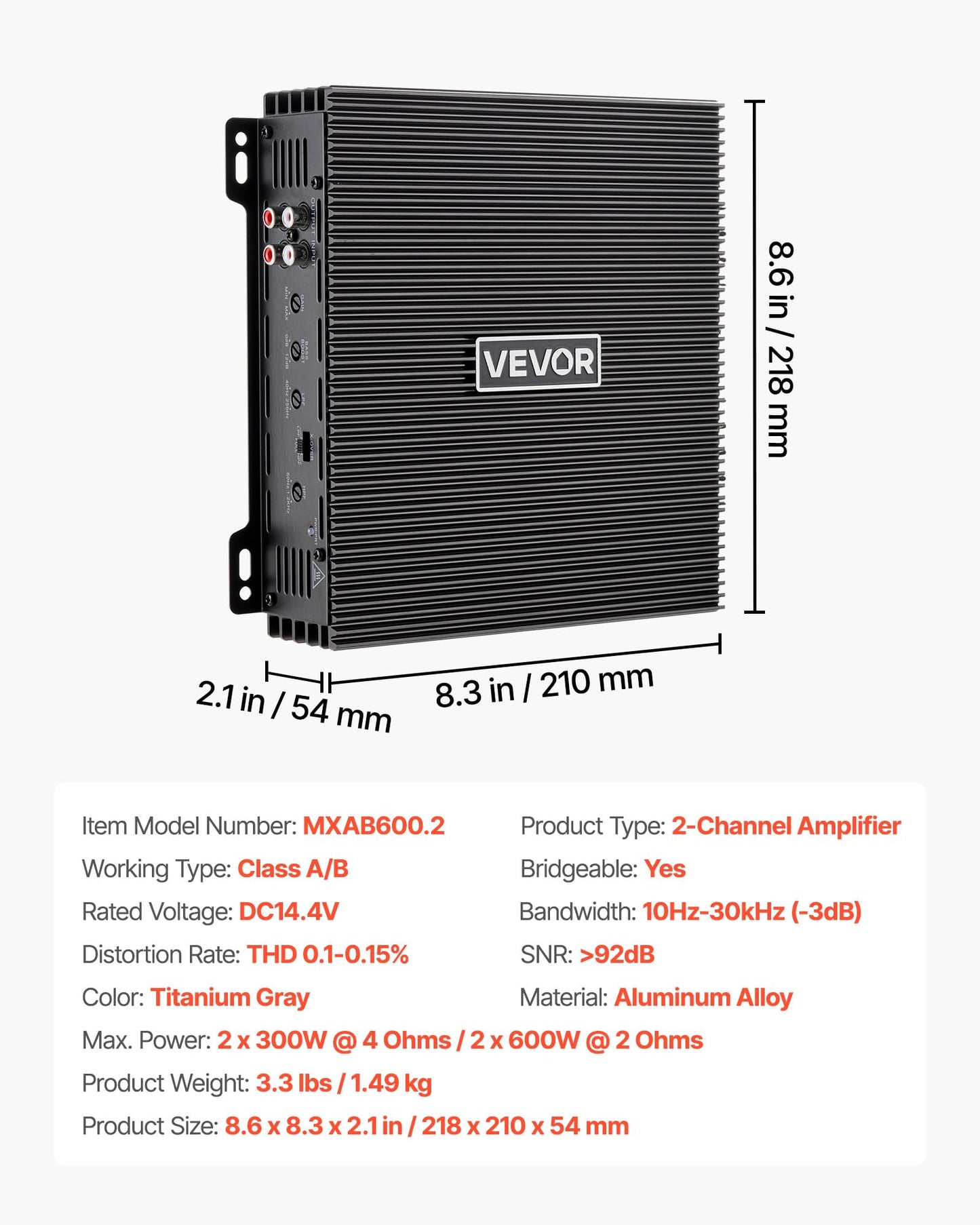 VEVOR Car Audio Amplifier