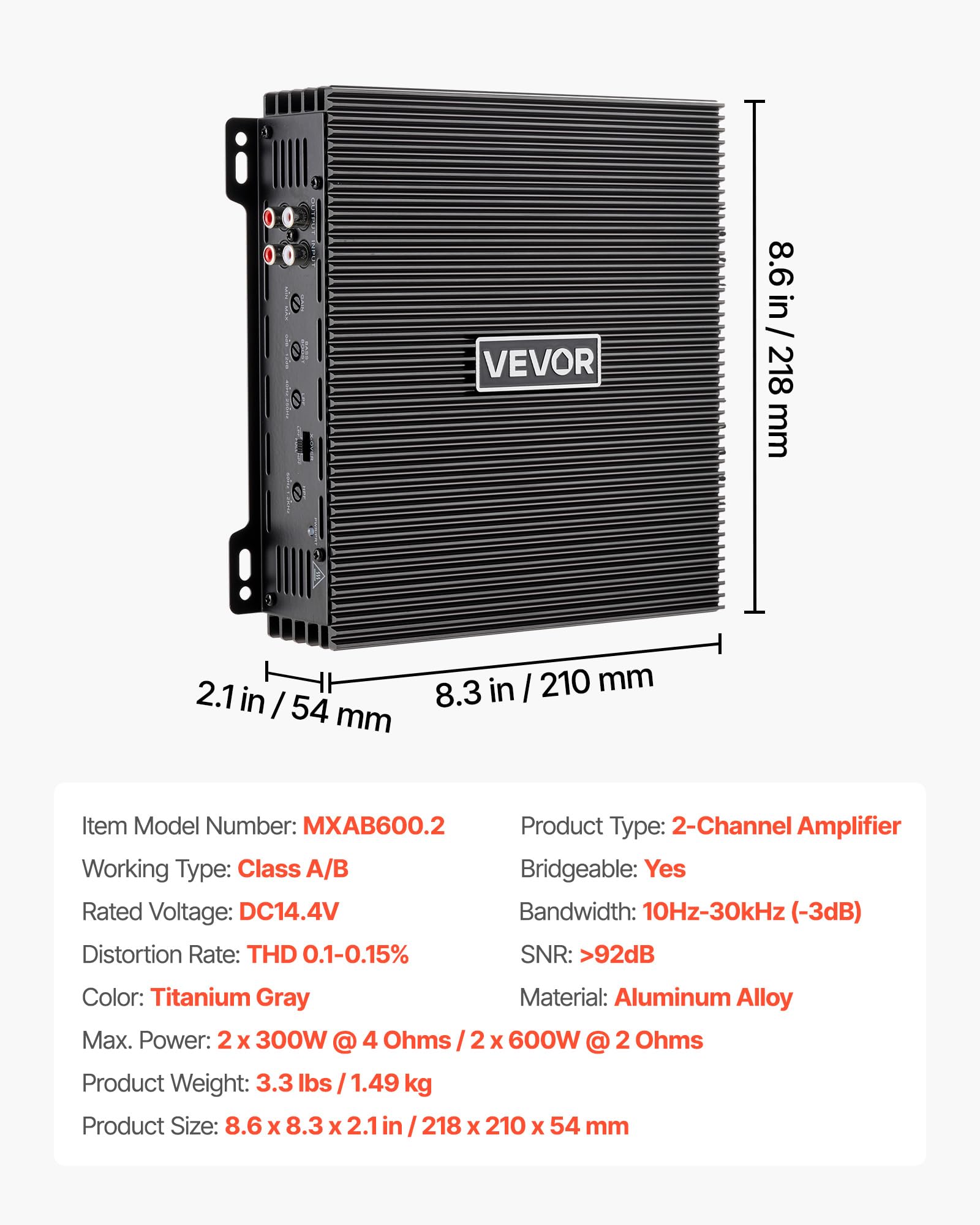 VEVOR Car Audio Amplifier