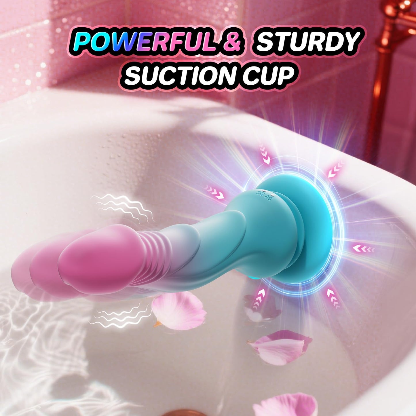 Adult Sex Toys Thrusting Dildos, Realistic Dildo G Spot Vibrator for Women Vaginal Anal Sex Hand Free Play, 7.5” Suction Cup Dildo with 9 Vibrating & Thrusting Modes, Couple Sex Toys & Games