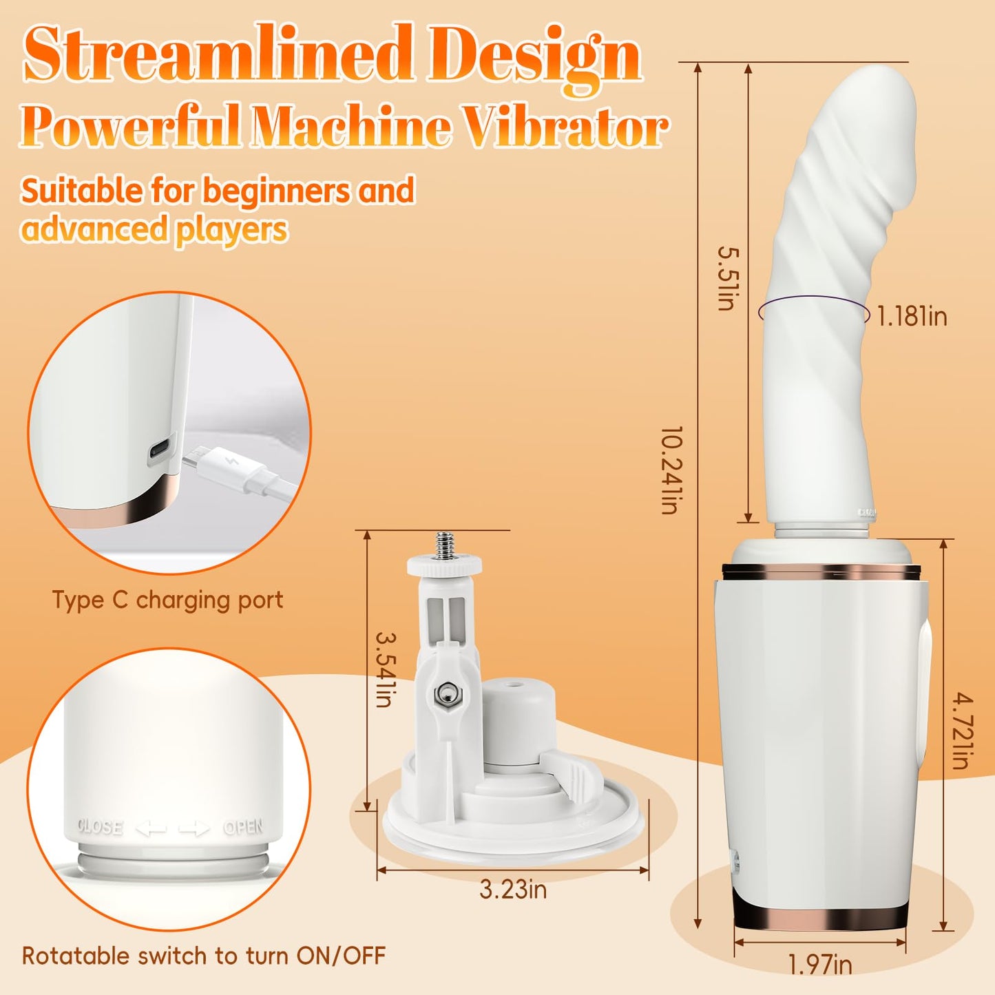 Sex Machine Thrusting Dildo Vibrator Adult Sex Toys for Women Men G Spot Clitoral Anal Play, Dildo Machine Rotatable Switch 7 Vibrating Thrust Modes Smart Heating Big Suction Cup Anal Toys for Couple