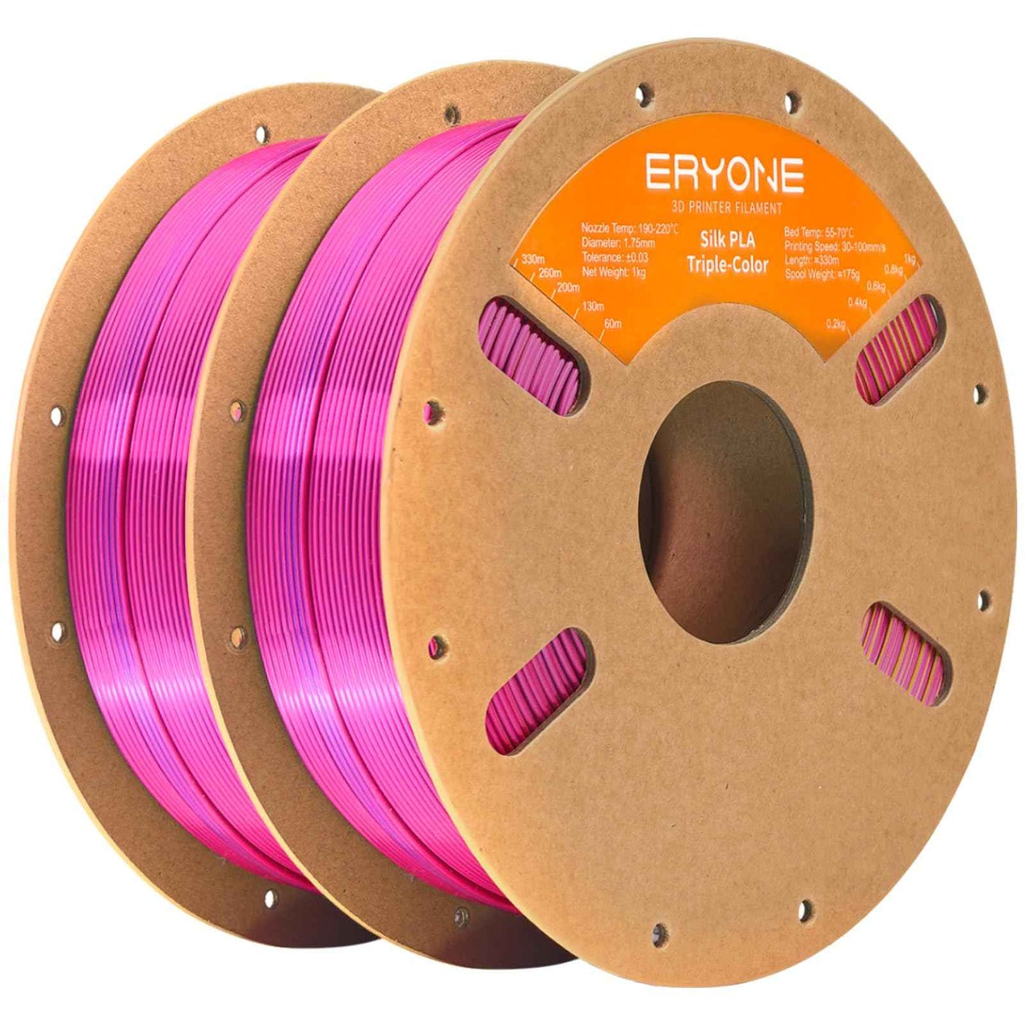 ERYONE Silk Color PLA Filament 3D Printer 1.75mm +/- 0.03mm, Filament PLA Cardboard Spool
