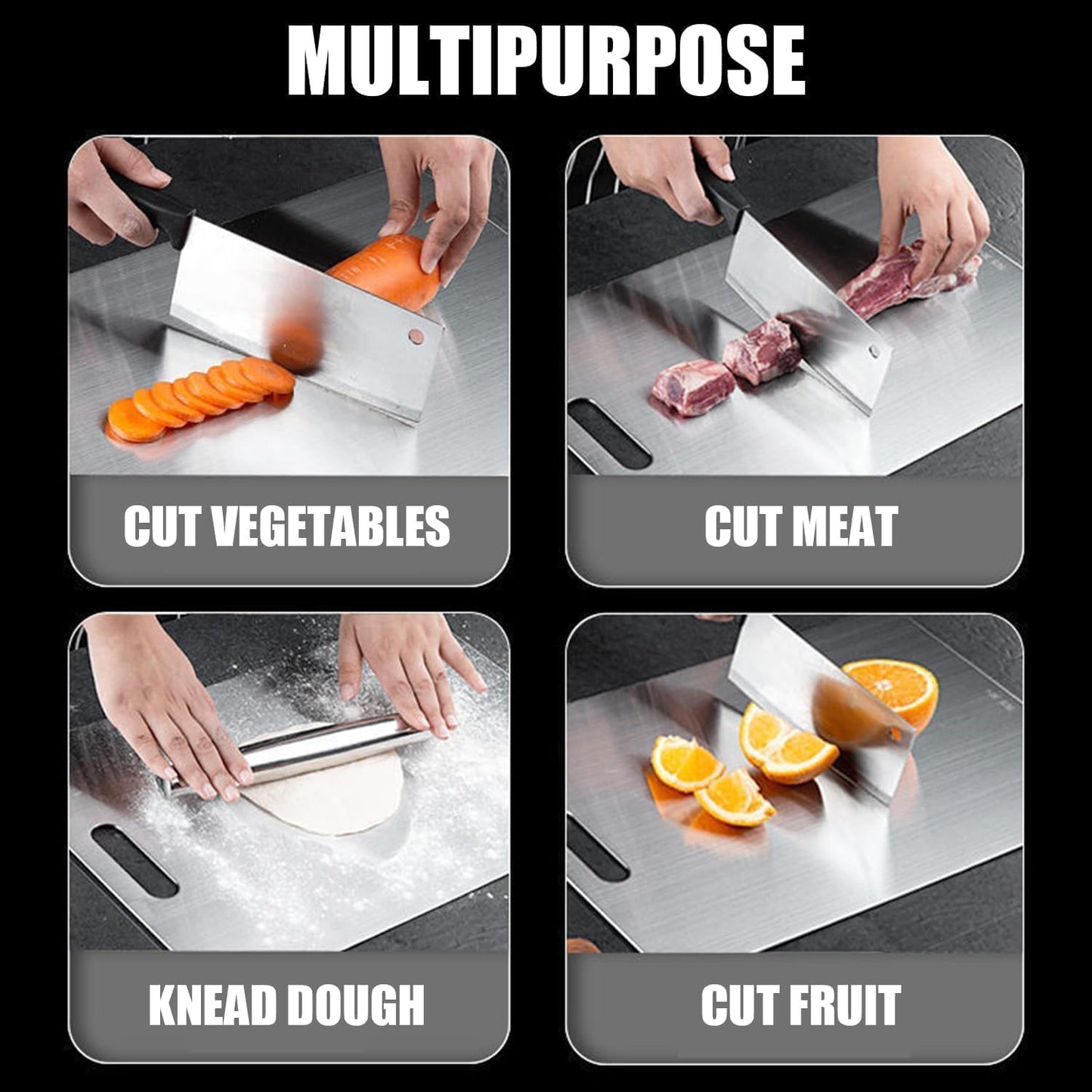 Titanium Cutting Board - 2025 New Upgrade 100% Pure Titanium Cutting Boards for Kitchen Double Sided Titanware Cutting Board,Hygiene Durable Dishwasher Safe Chopping Board,1PC
