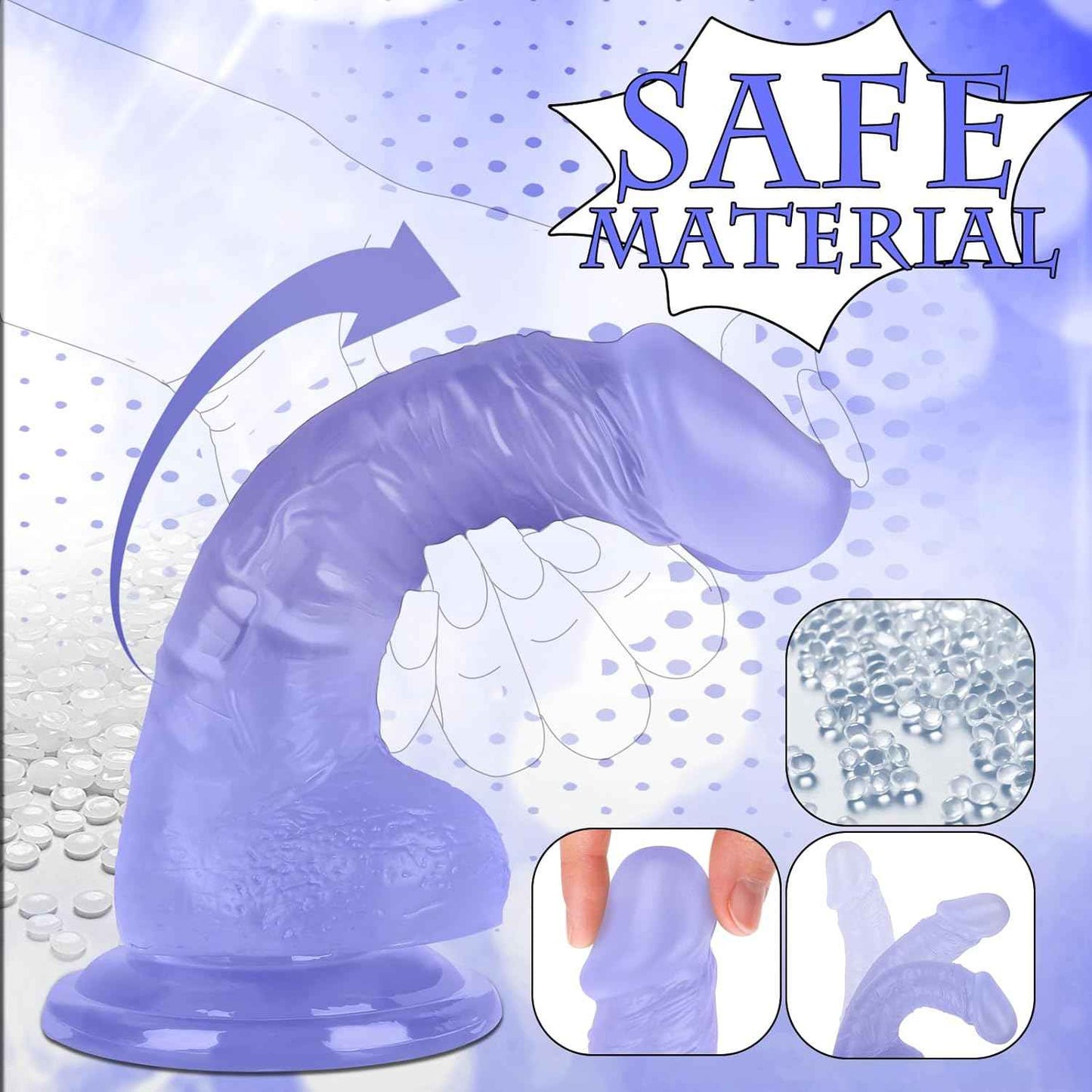 LYLUGHT 7 Inch Realistic Dildo Soft TPE Suction Cup
