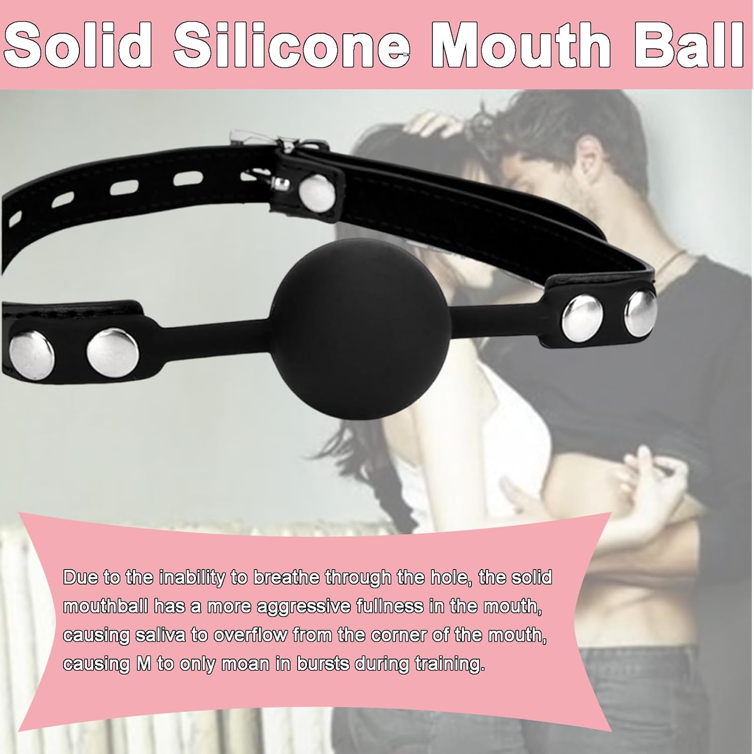 Leather Restraints Ball Mouth Plug Silicone Bondage Ball Gag Silicone Bondage Ball Gag for Sex, BDSM Restraints Toys Sex Gag Muzzles (B3)