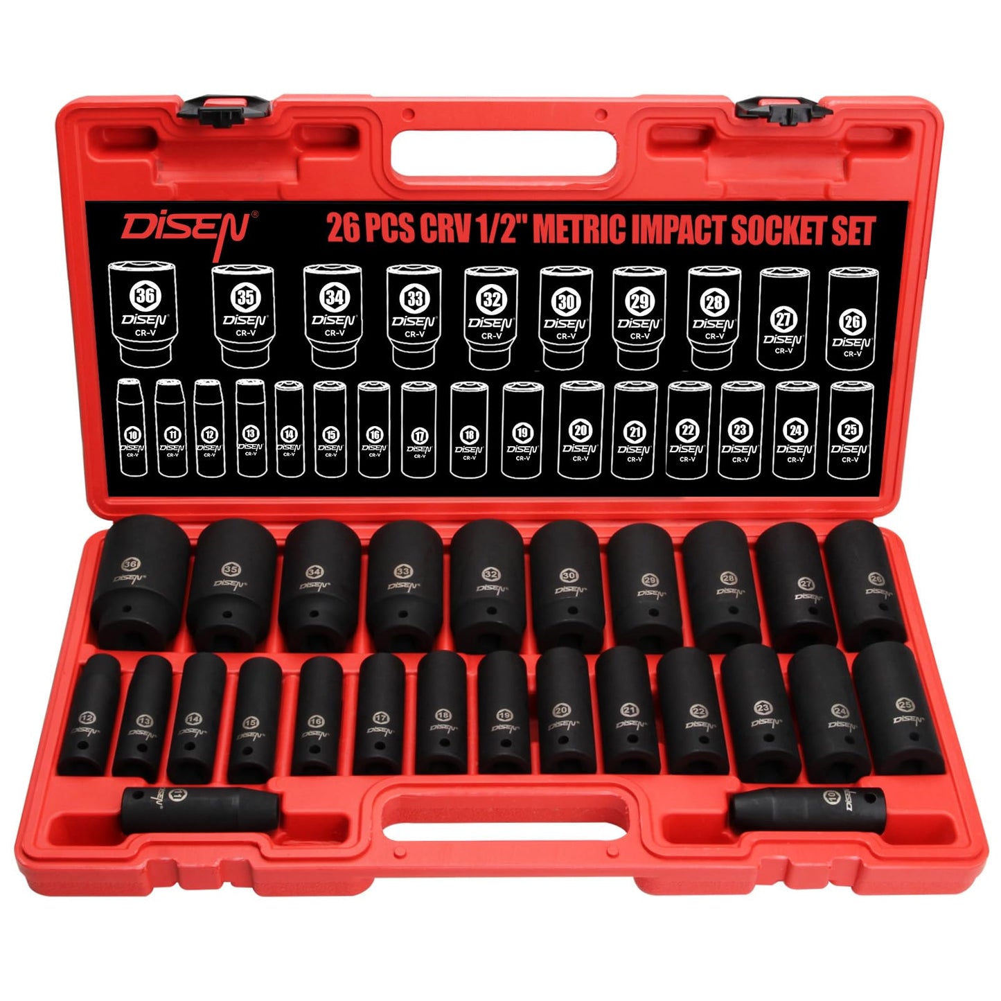 DISEN Torx Bit Socket and Female External Socket Set, Premium CR-V & S2 Alloy Steel, Impact Socket Adapter Set,High Torque Laser Marked for Automotive Mechanic