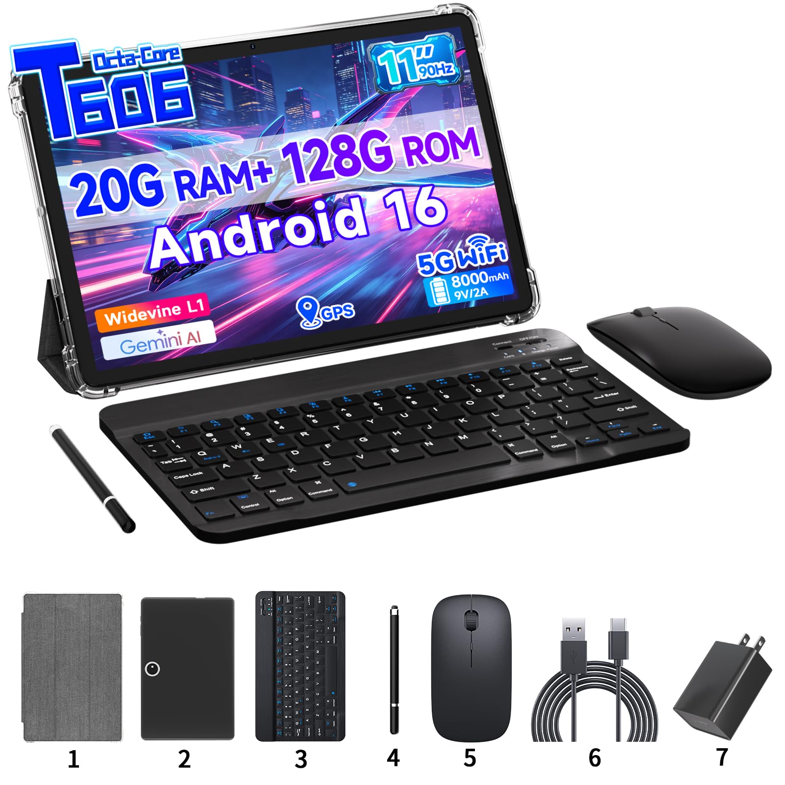 Aheadthink 11 inch Tablet, 20GB + 128GB, Android 15 Tablet