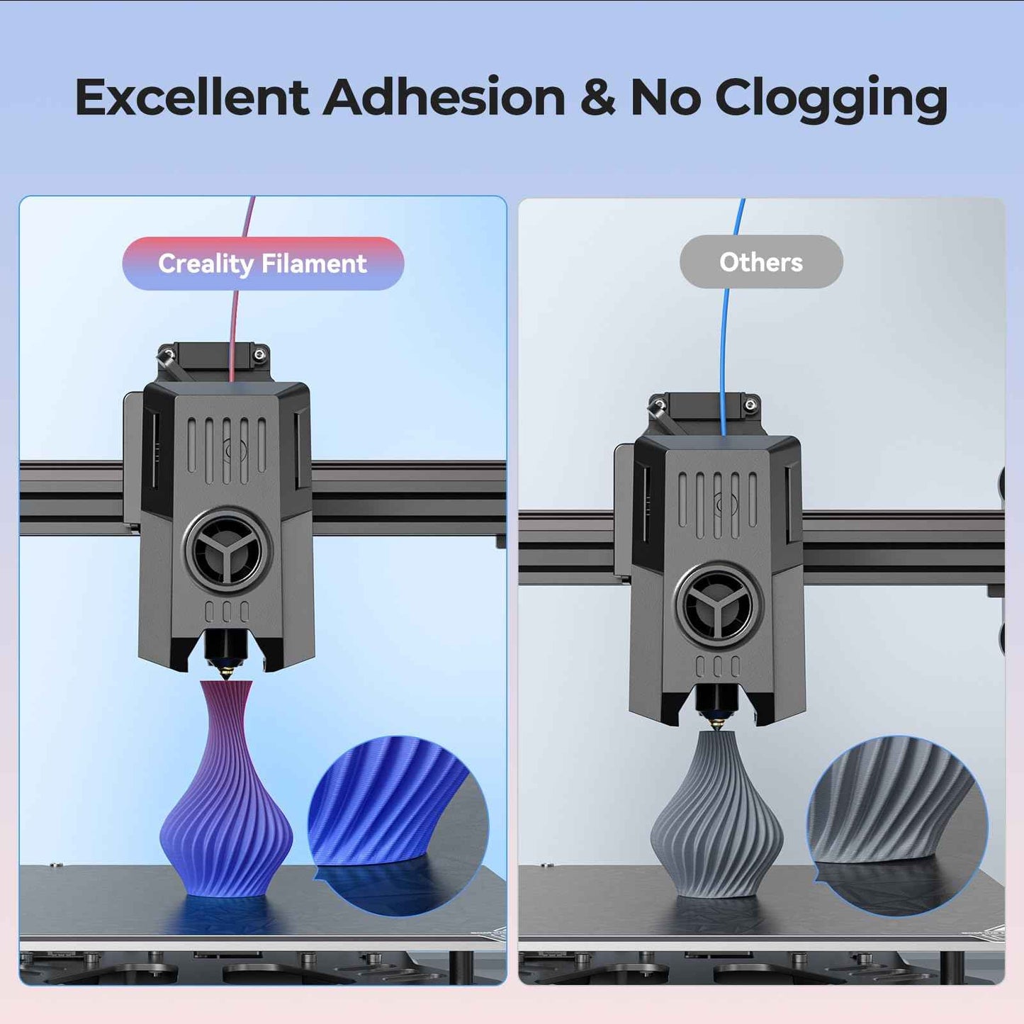 Creality 3D Printer Filament, PLA Filament Bundle for 3D Printing, Ender PLA Filament No-Tangling, Strong Bonding & Overhang Performance, Accuracy +/- 0.02mm