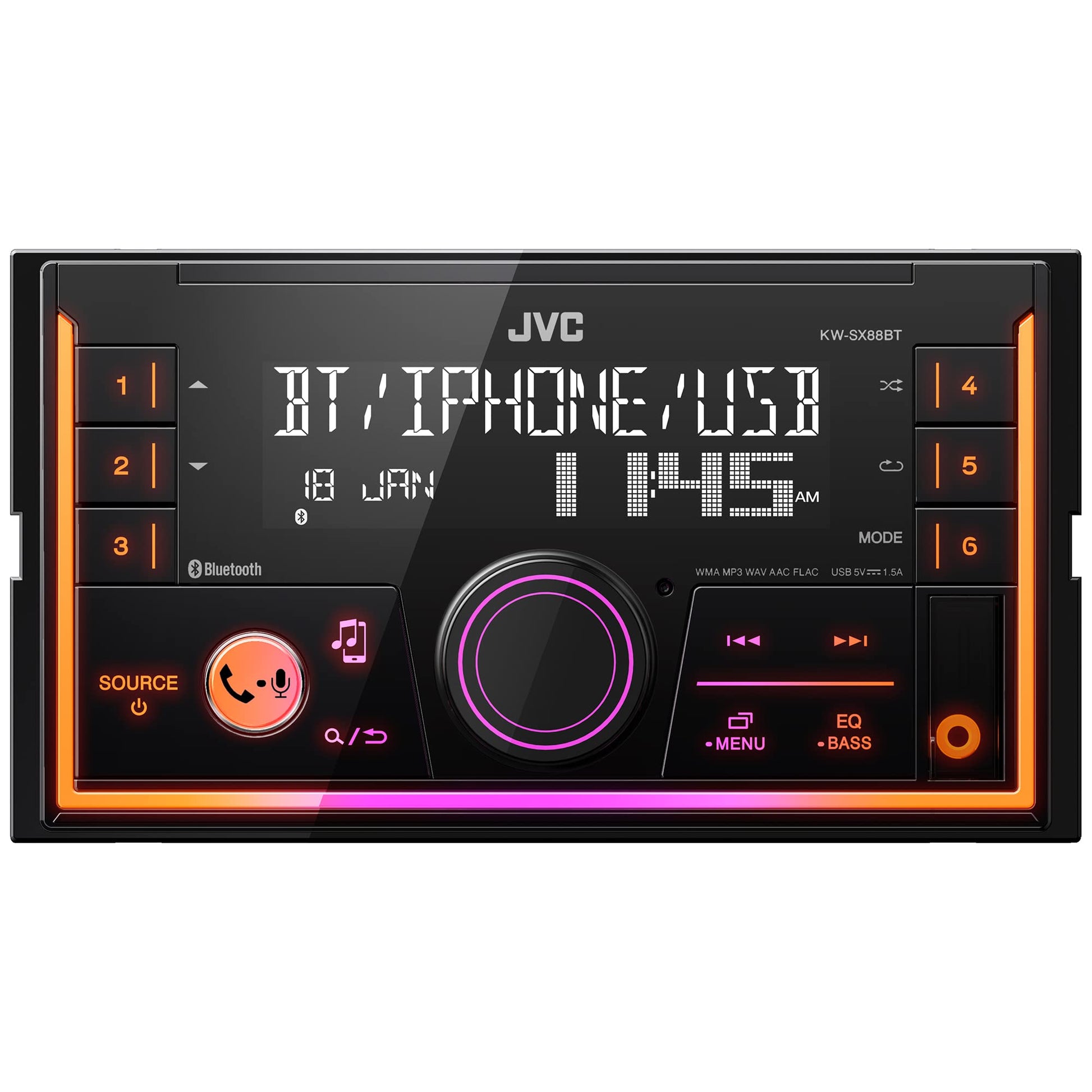 JVC Single DIN Car Stereo Receiver