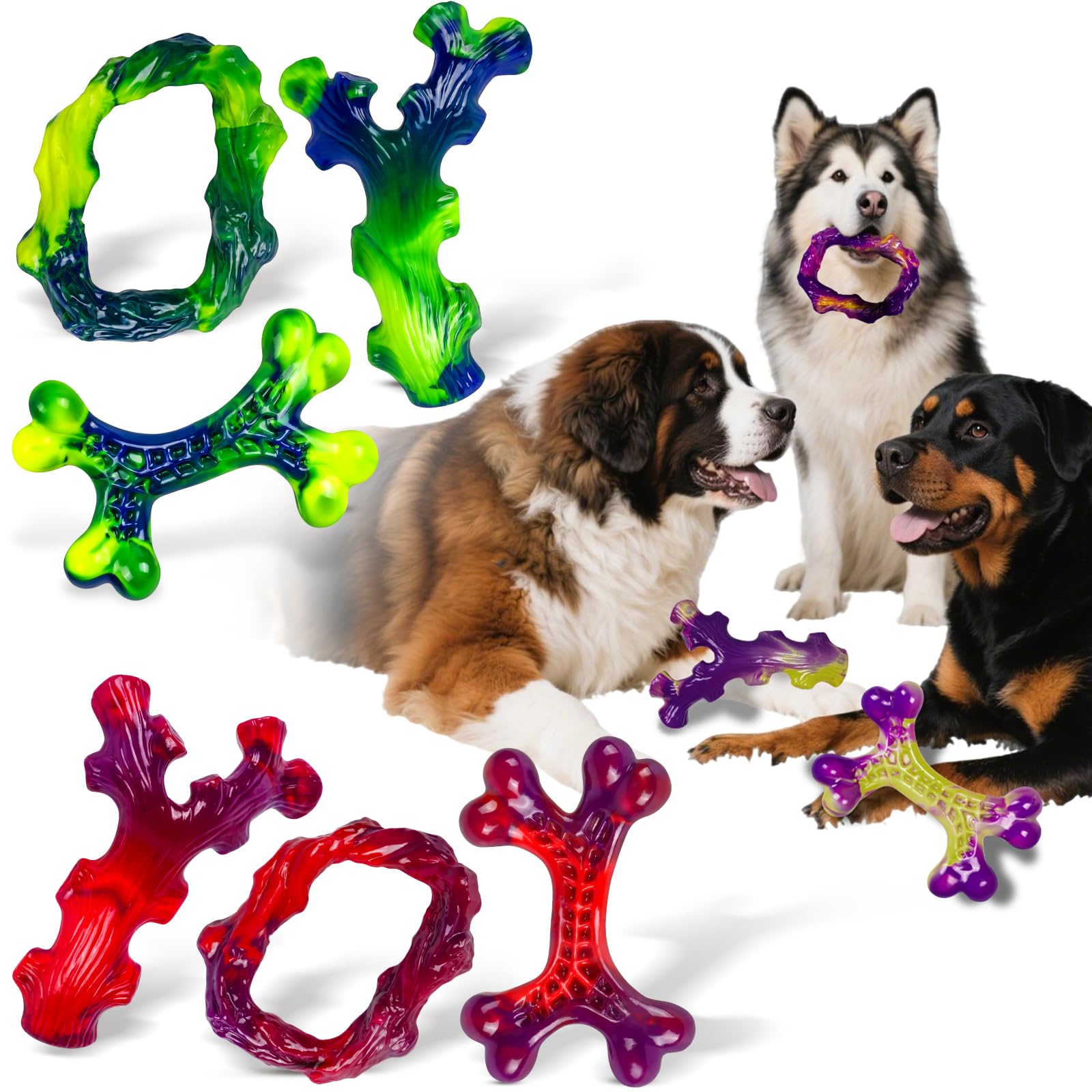 Frienhund Tough Dog Toys for Aggressive Chewers 3 Pack, Chew Toys for Large Dogs, Indestructible Dog Toy for Aggressive Chewers Large Breed, Dog Toys to Keep Them Busy