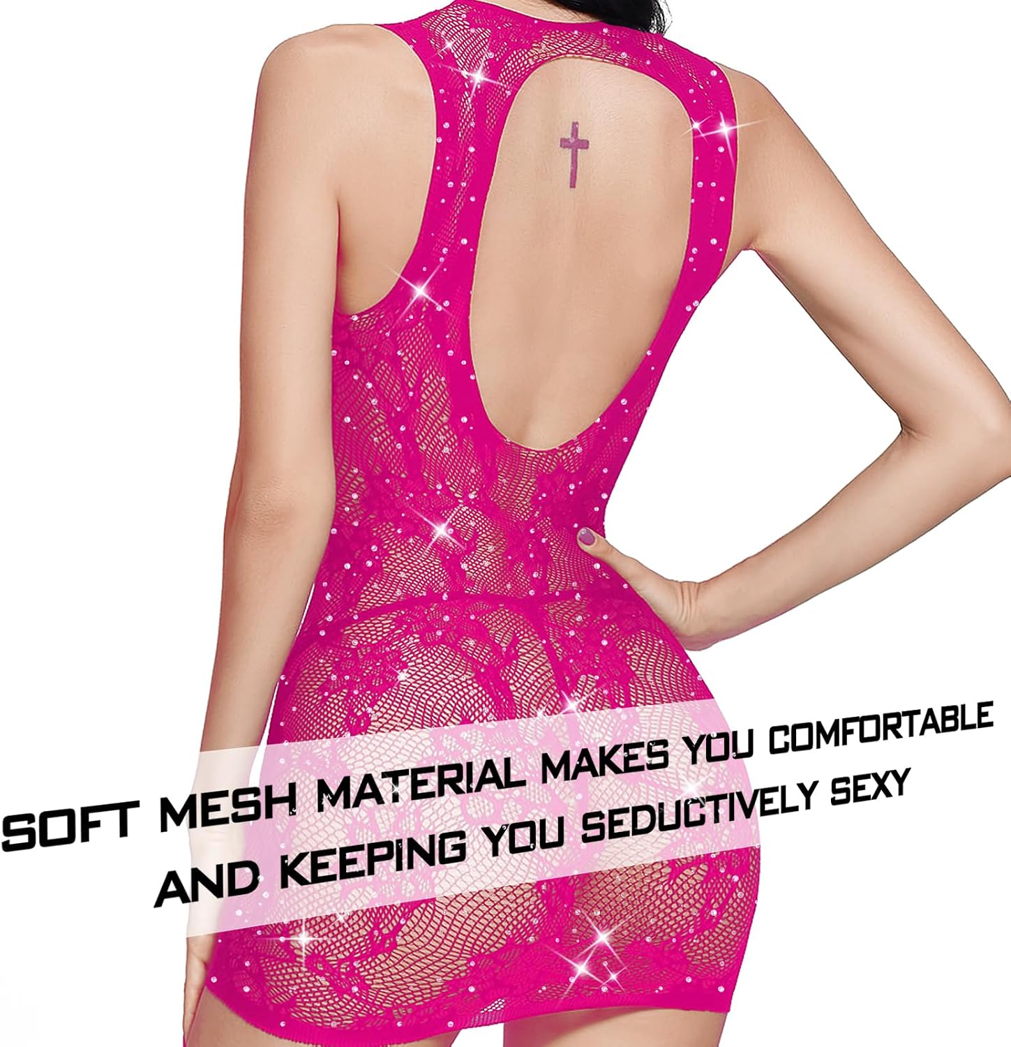 Famstar Sexy Lingerie for Women Naughty Fishnet Lingerie Set Bodysuit Outfits Teddy Babydoll Erotic Mesh Women’s Outfits