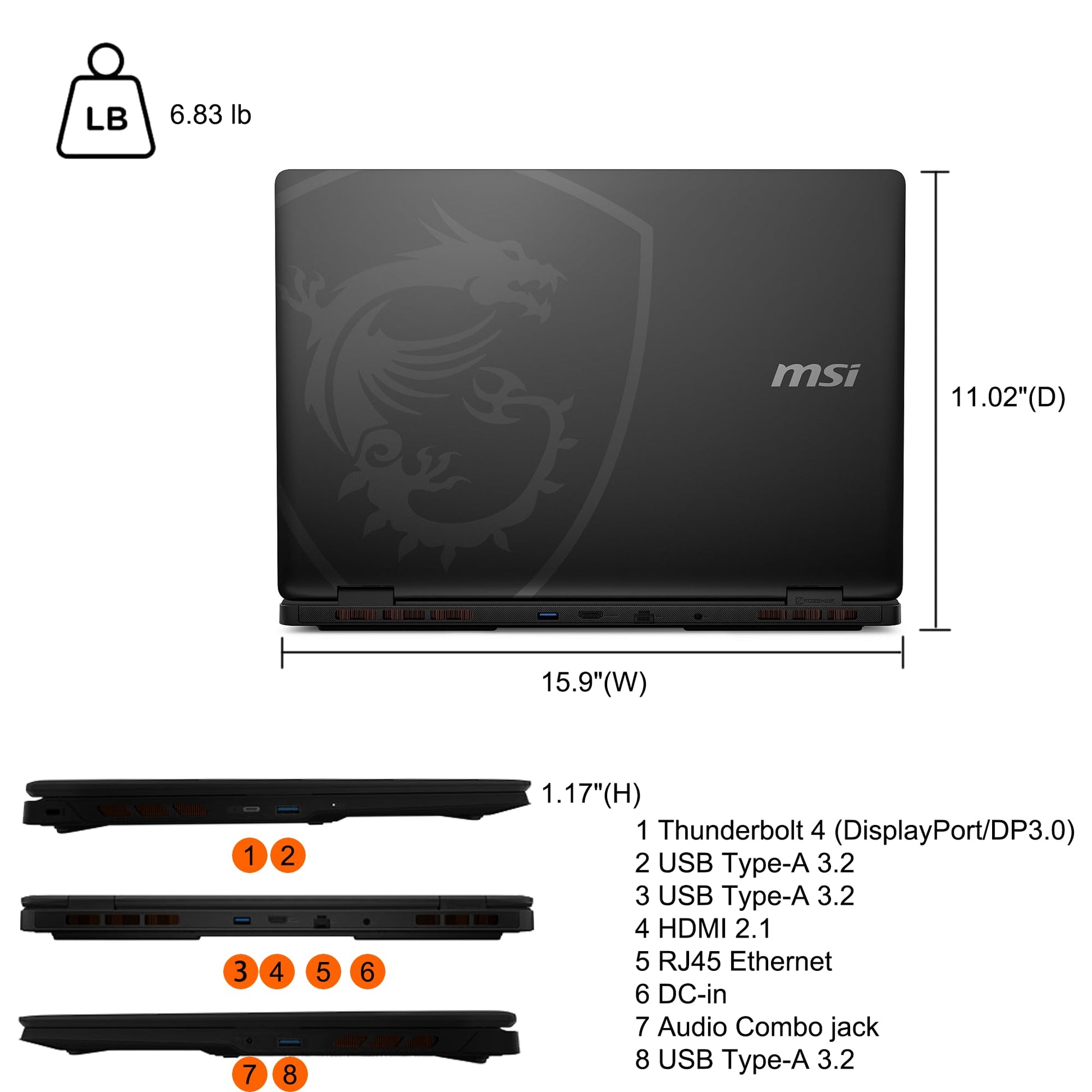 msi Raider 18 HX Gaming AI PC Laptop 18" QHD+ IPS 240Hz (100% DCI-P3) Intel 24-core Ultra 9 Series 2 285HX (Beats i9-14900HX) 32GB RAM 1TB SSD GeForce RTX 5080 GDDR7 DLSS4 Win11 ICP Hub w/Copilot AI