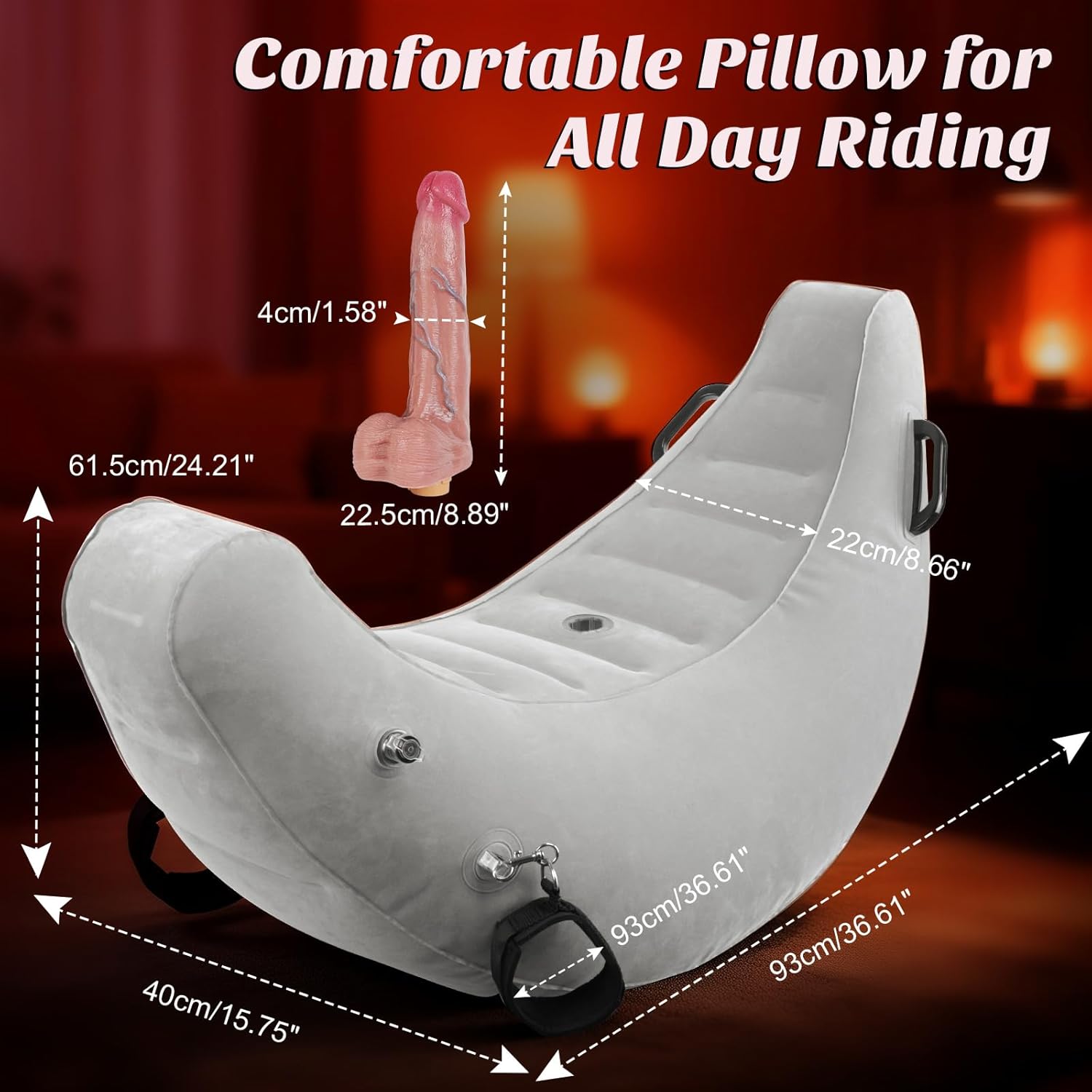 Gunwai Inflatable Position Pillow with Thrusting Vibrating Dildo Set