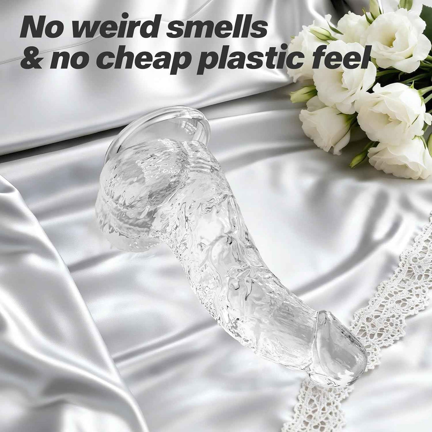 SOARE Realistic Transparent Dildo 6.7 in with Suction Cup