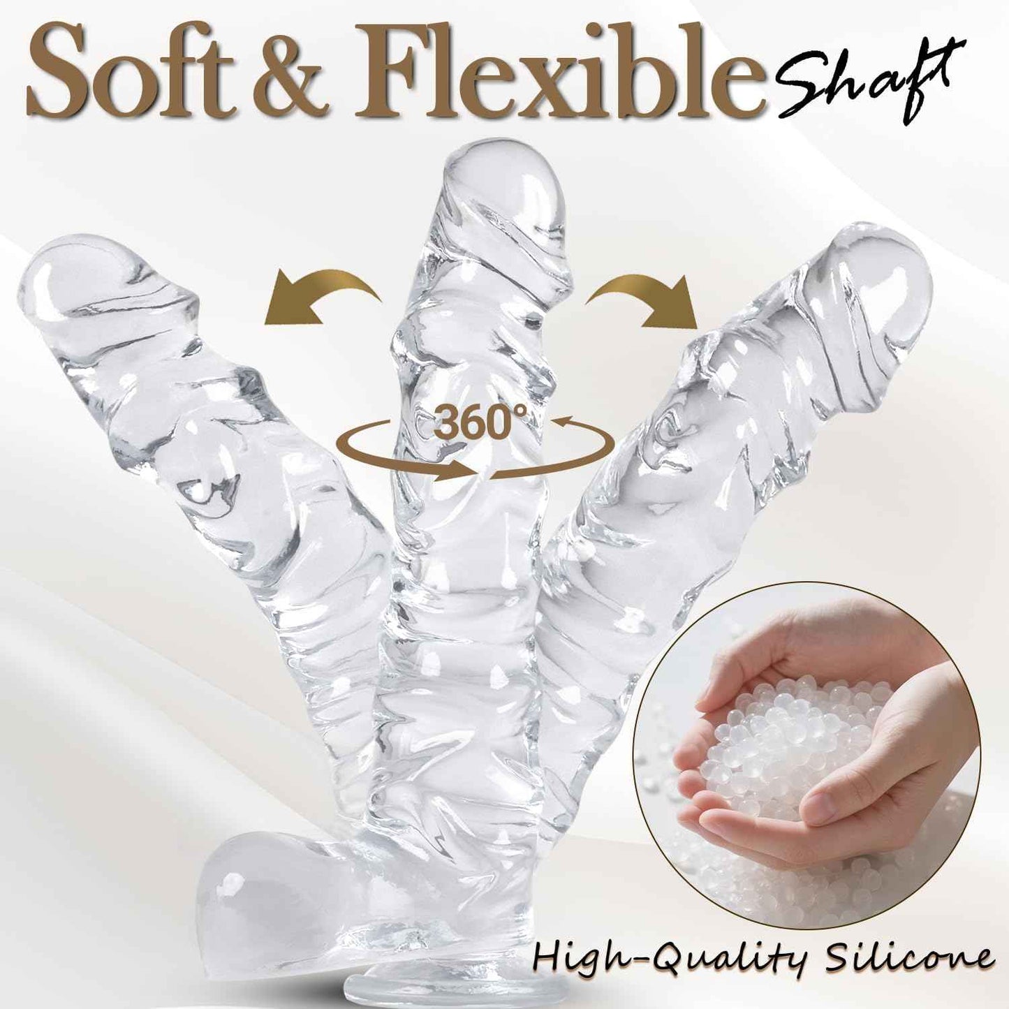 SASHENNA 8.9in Silicone Dildo Realistic Textured with Suction Cup