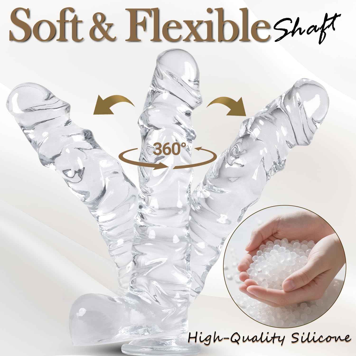 SASHENNA 8.9in Silicone Dildo Realistic Textured with Suction Cup