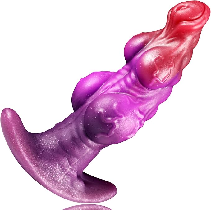 Anal Plug Knot Dildo with 2 Knots Wearable Butt Plug Silicone Anal Beads Dilator Trainer Fantasy Prostate Massager G-spot Sex Toy for Couples Men Women Masturbation (S)