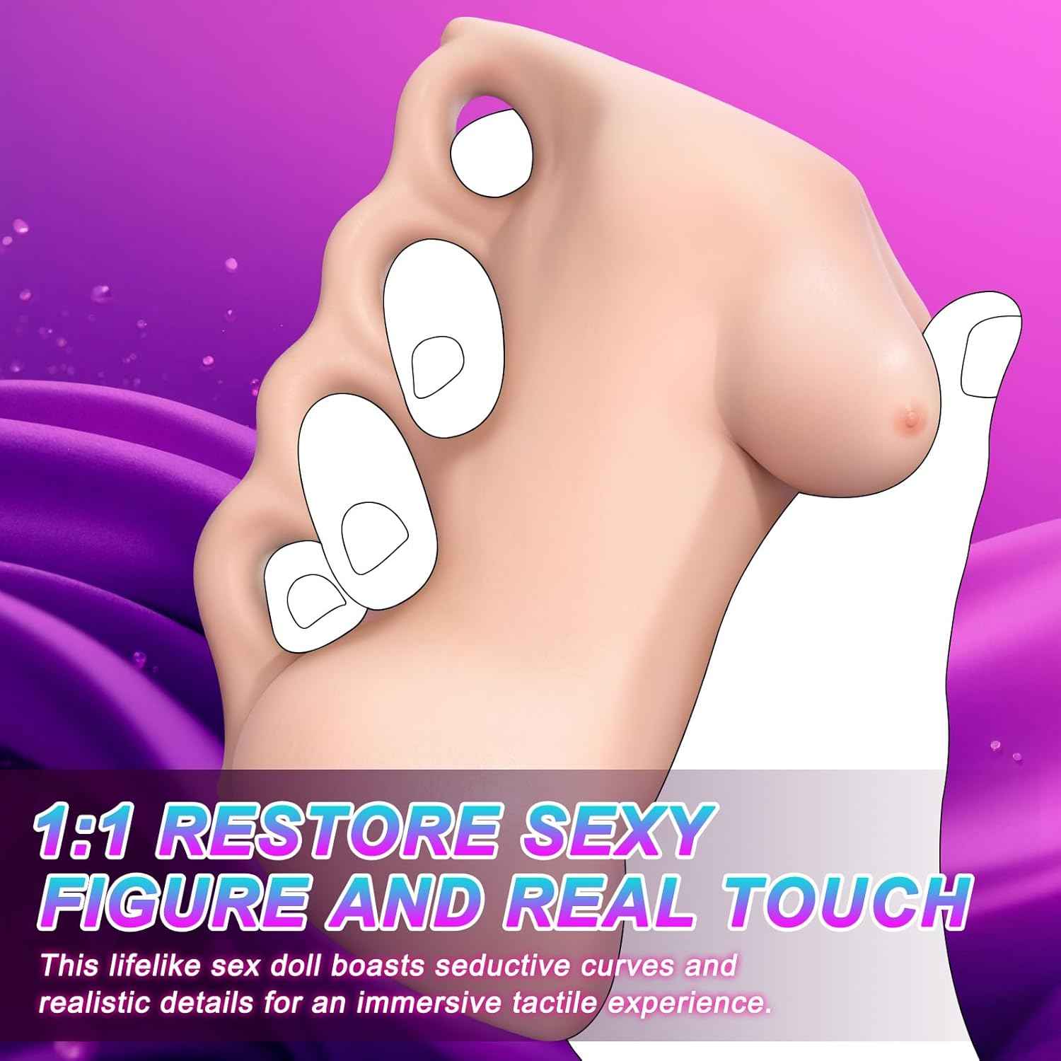Male Masturbator Sex Doll Pocket Pussy Sex Toys, 3D Realistic Boobs Vagina and Anal, Lifelike 0.62LB Sex Dolls Adult Sex Toy with Open-Ended Penis Training for Men Sexual Pleasure