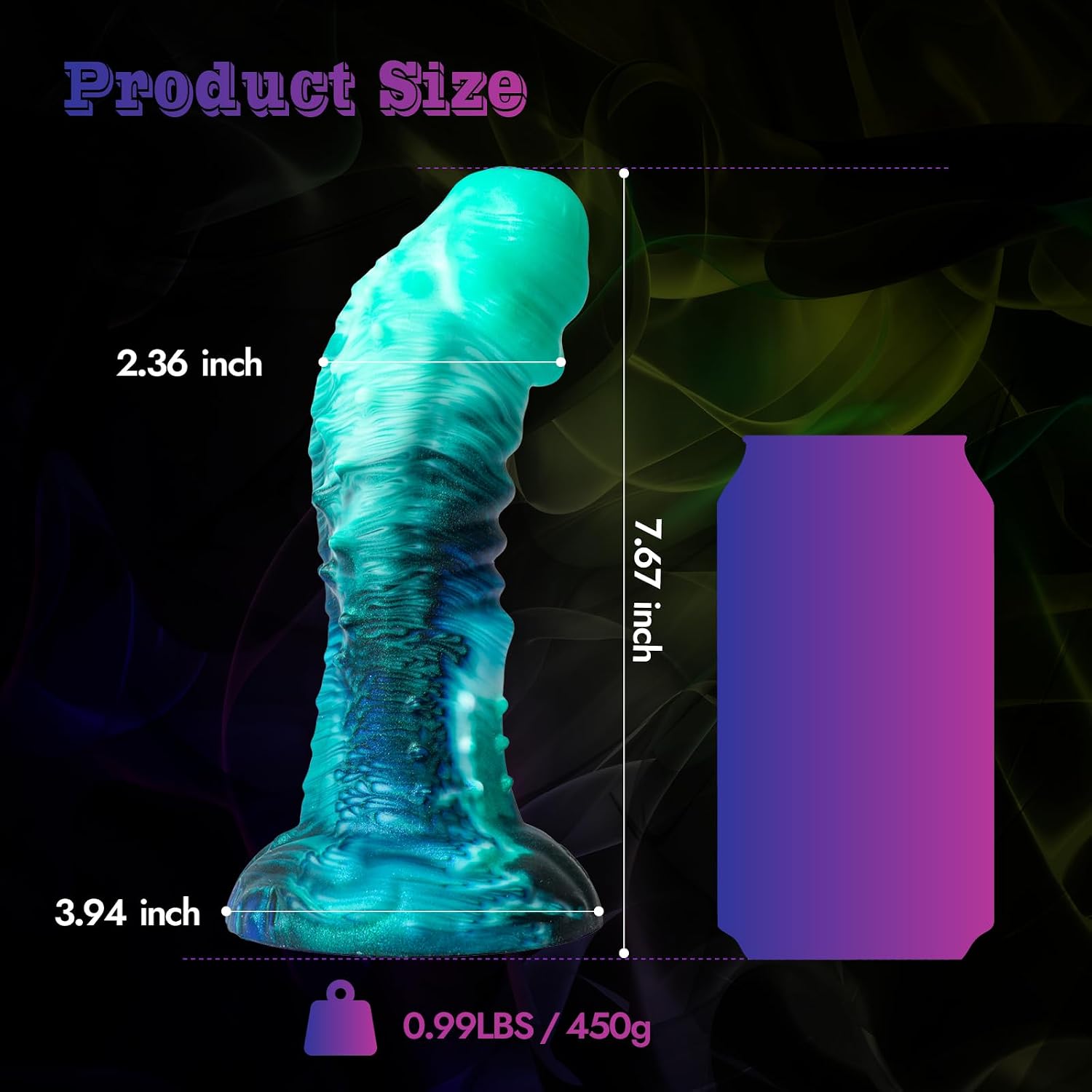 7.67 Inch Dragon Dildo - Monster Big Dildo for Women & Men, Fantasy Sex Toy with Suction Cup & Textured Shaft, Ultra-Realistic Silicone, G-Spot & Anal Play