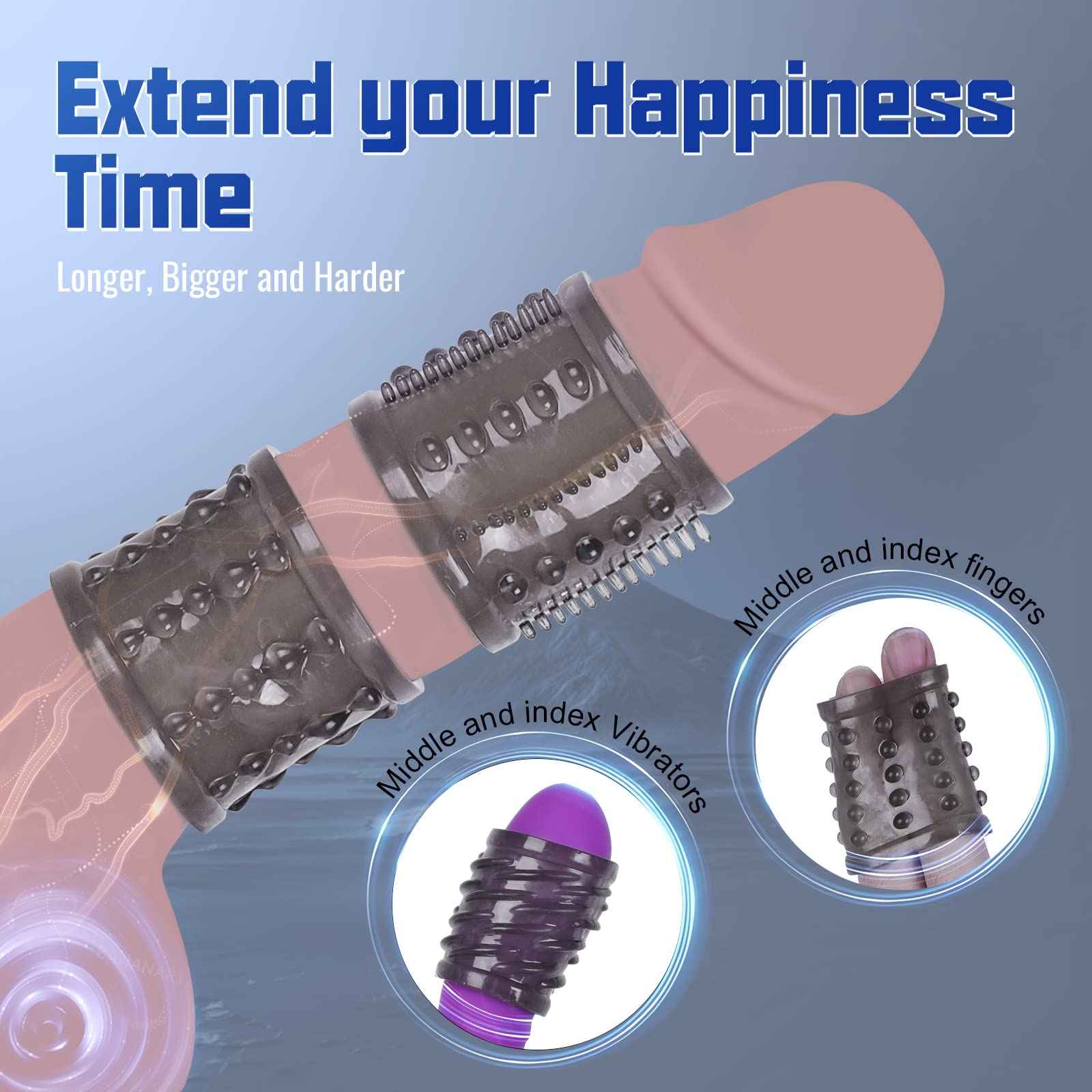Penis Rings,Penis Sleeve Set,Cock Rings with 6 Stretchy Textured Studded Stretchy,Erection Enhancing Enhance Men,Adult Sex Toys for Men Couple