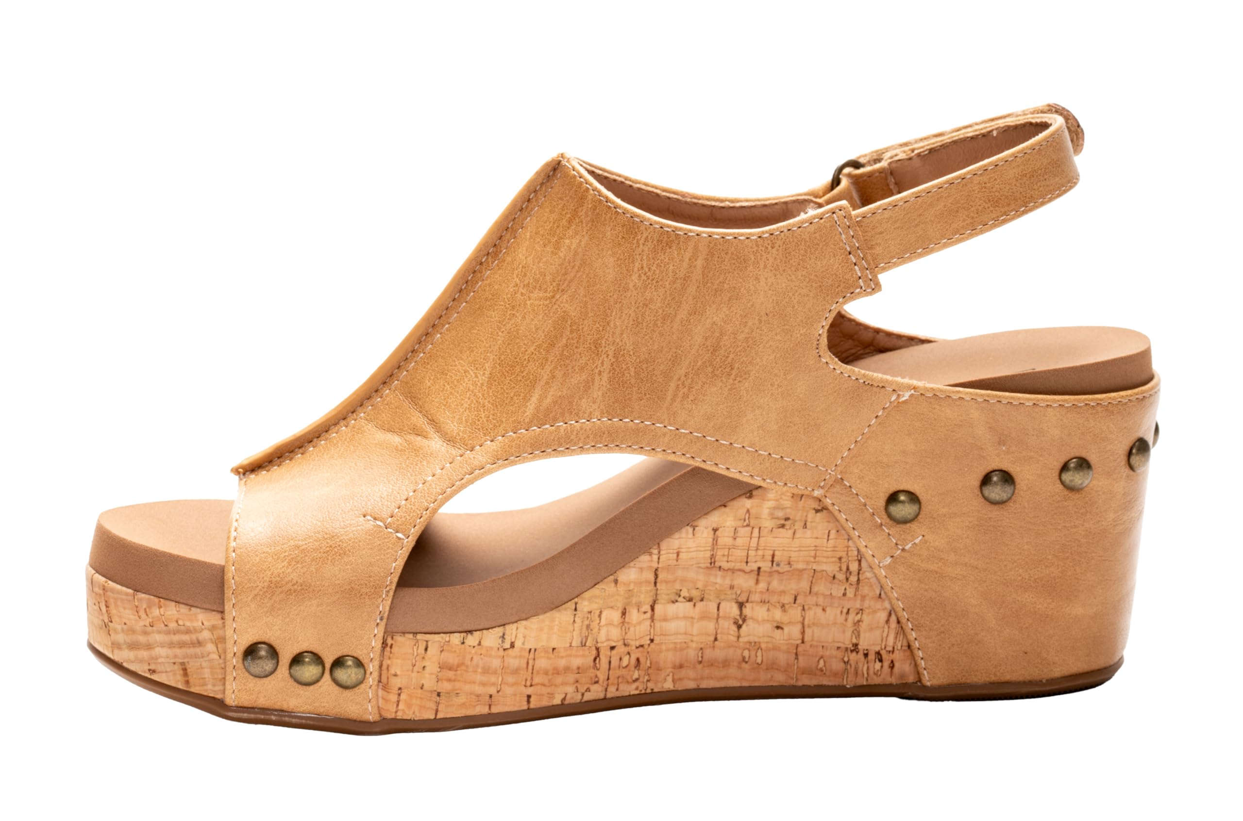 Corkys Footwear Womens Carley Wedges, Featuring Corkys EVA Foam Cushioned Insoles, A 2.5 Inch Heel, Lightweight For All Day Wear, And Hook And Loop Closure